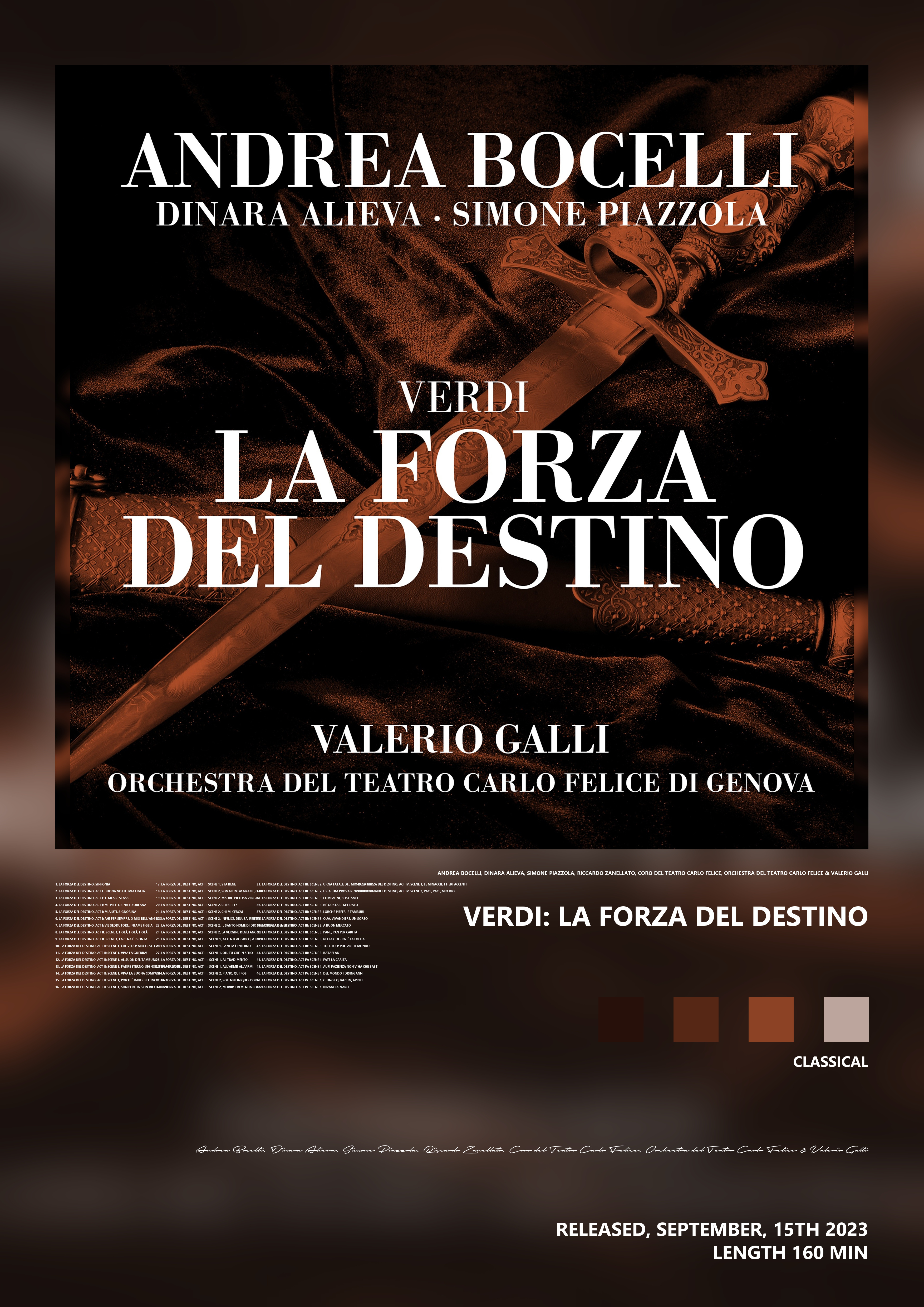 Music poster: Andrea Bocelli Dinara Alieva Simone Piazzola Riccardo Zanellato Coro del Teatro Carlo Felice Orchestra del Teatro Carlo - Andrea Bocelli Dinara Alieva Simone Piazzola Riccardo Zanellato Coro del Teatro Carlo Felice Orchestra del Teatro Carlo