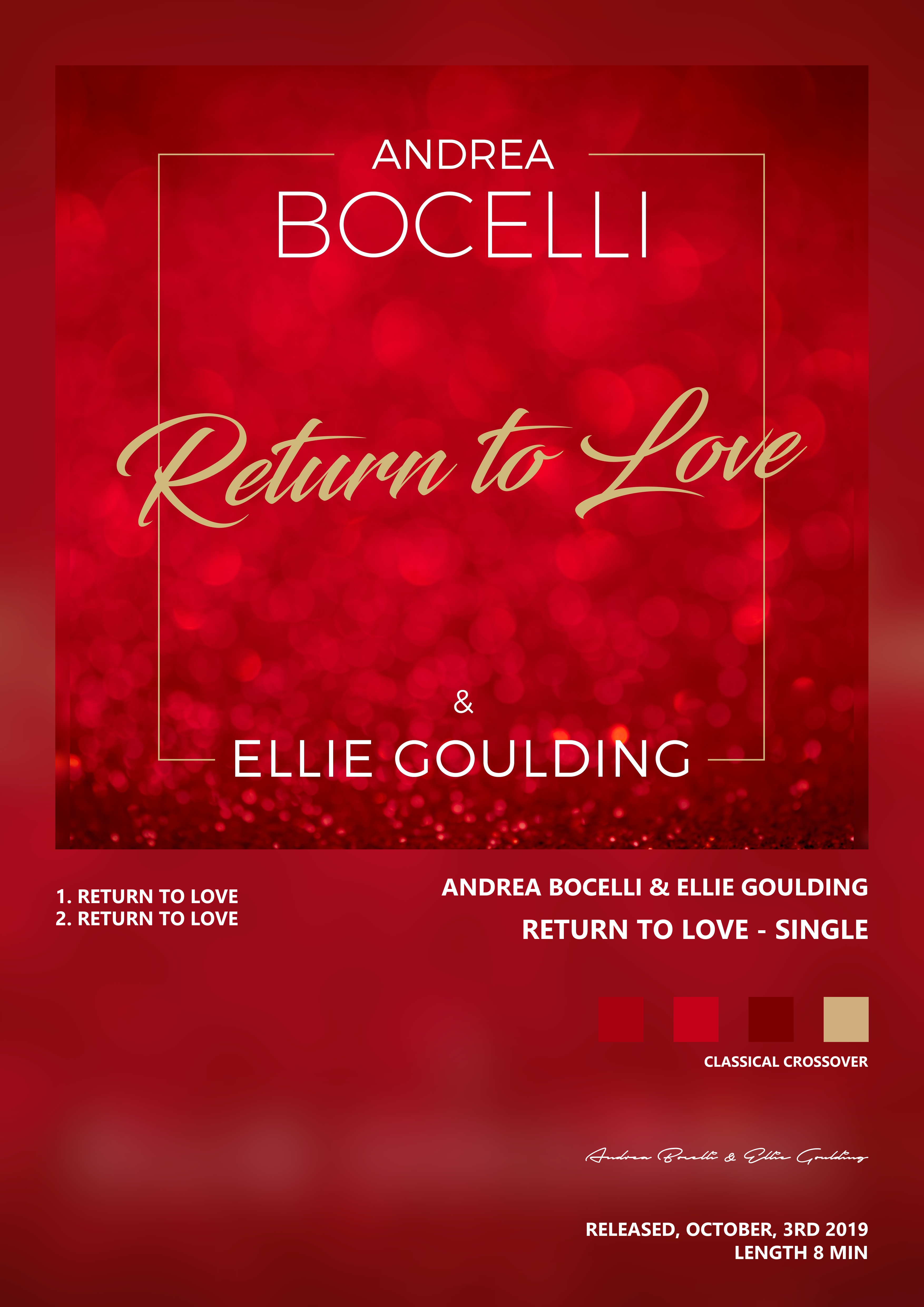 Music poster: Andrea Bocelli Ellie Goulding - Return To Love - Single