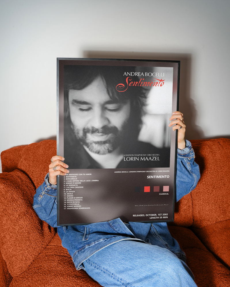 Music poster: Andrea Bocelli London Symphony Orchestra Lorin Maazel - Sentimento