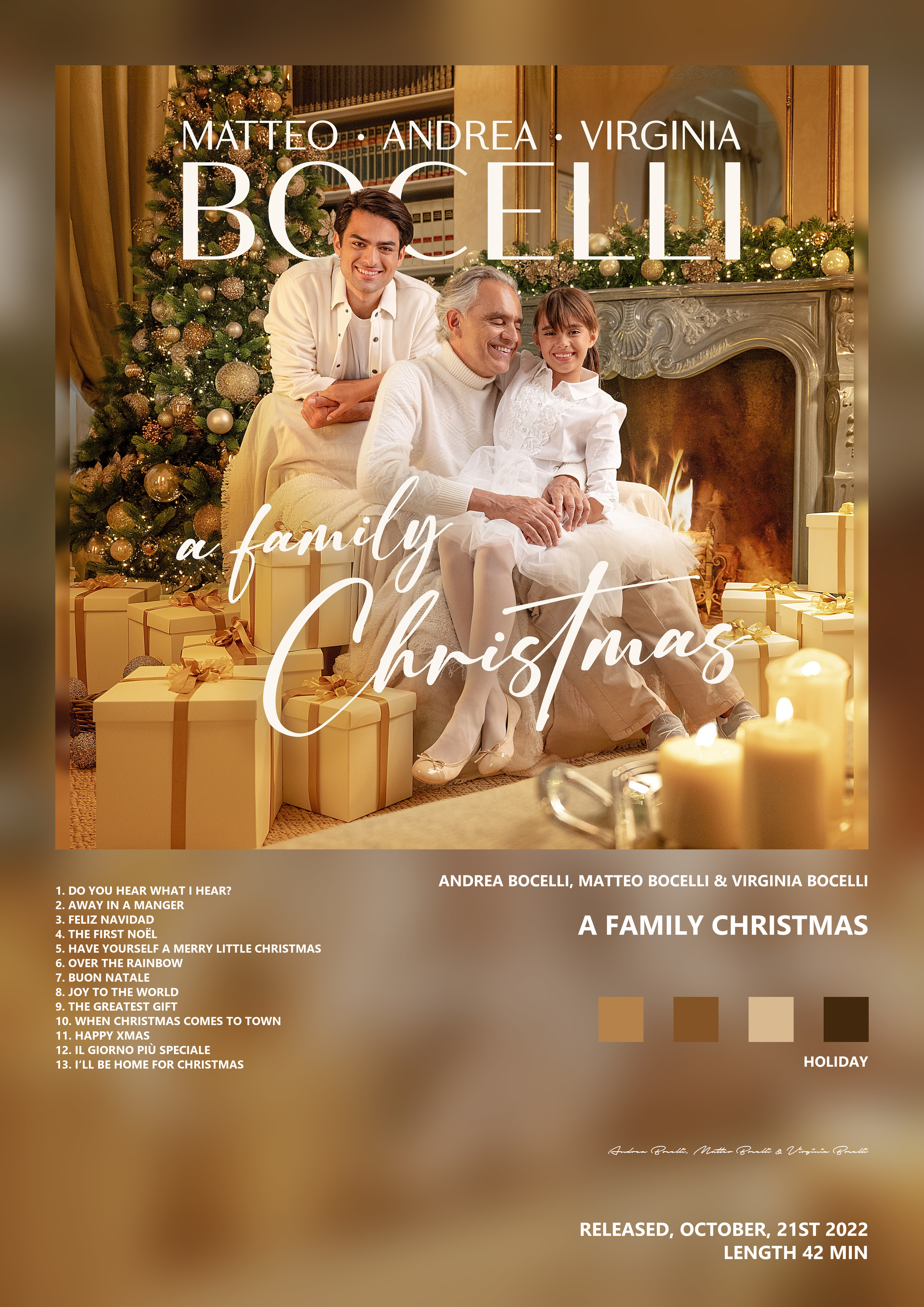 Music poster: Andrea Bocelli Matteo Bocelli Virginia Bocelli - A Family Christmas
