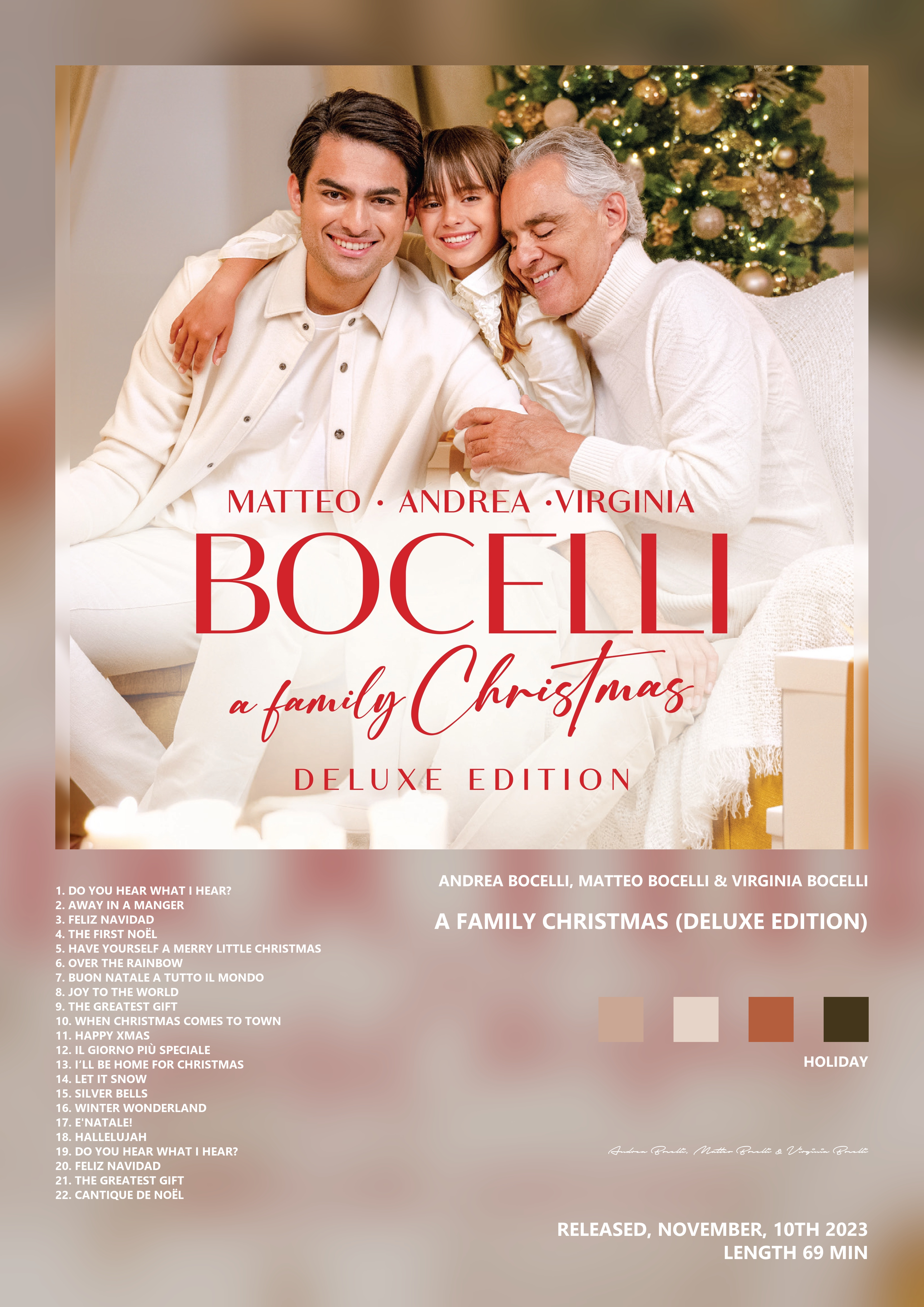 Music poster: Andrea Bocelli Matteo Bocelli Virginia Bocelli - A Family Christmas Deluxe Edition