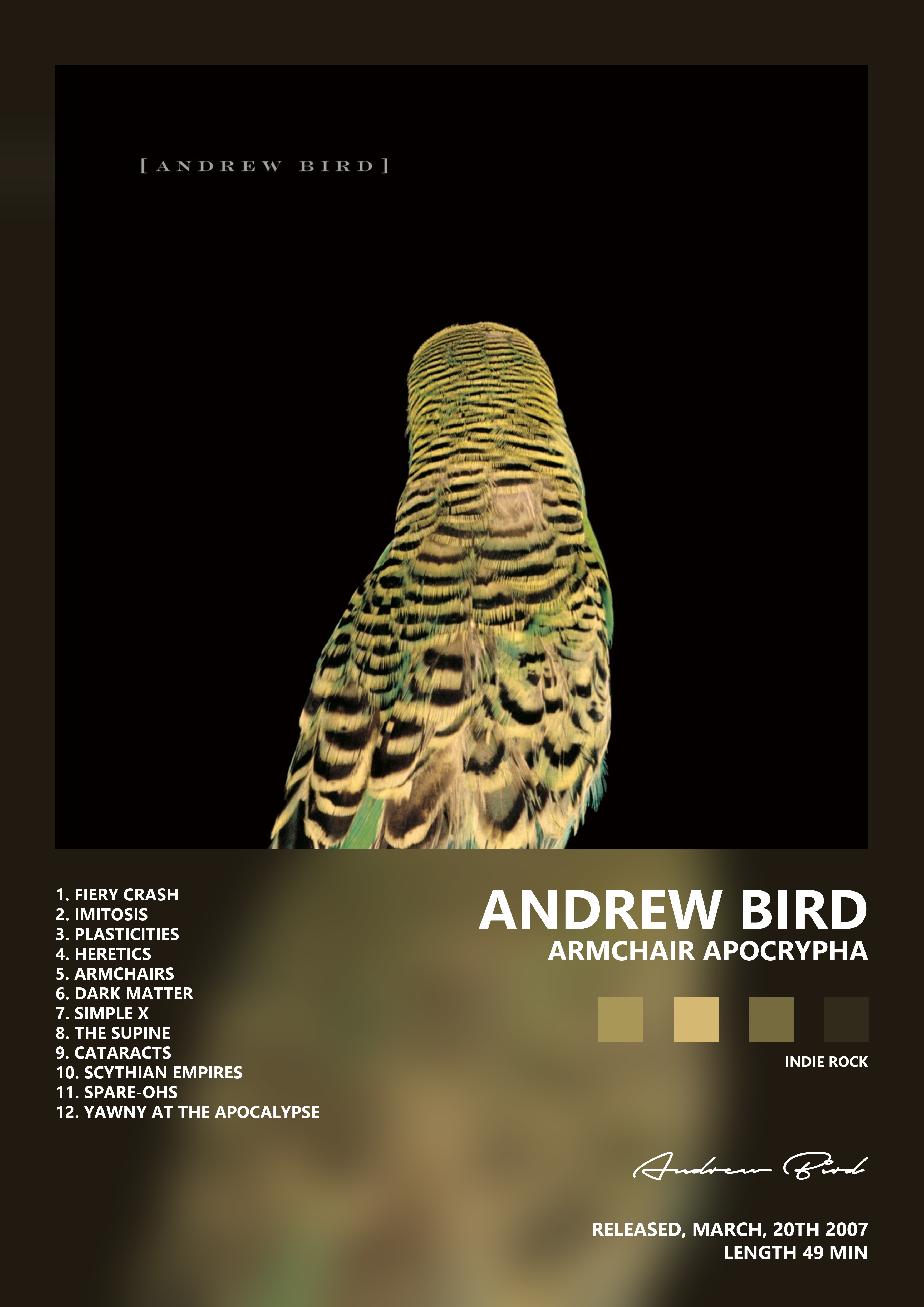 Music poster: Andrew Bird - Armchair Apocrypha