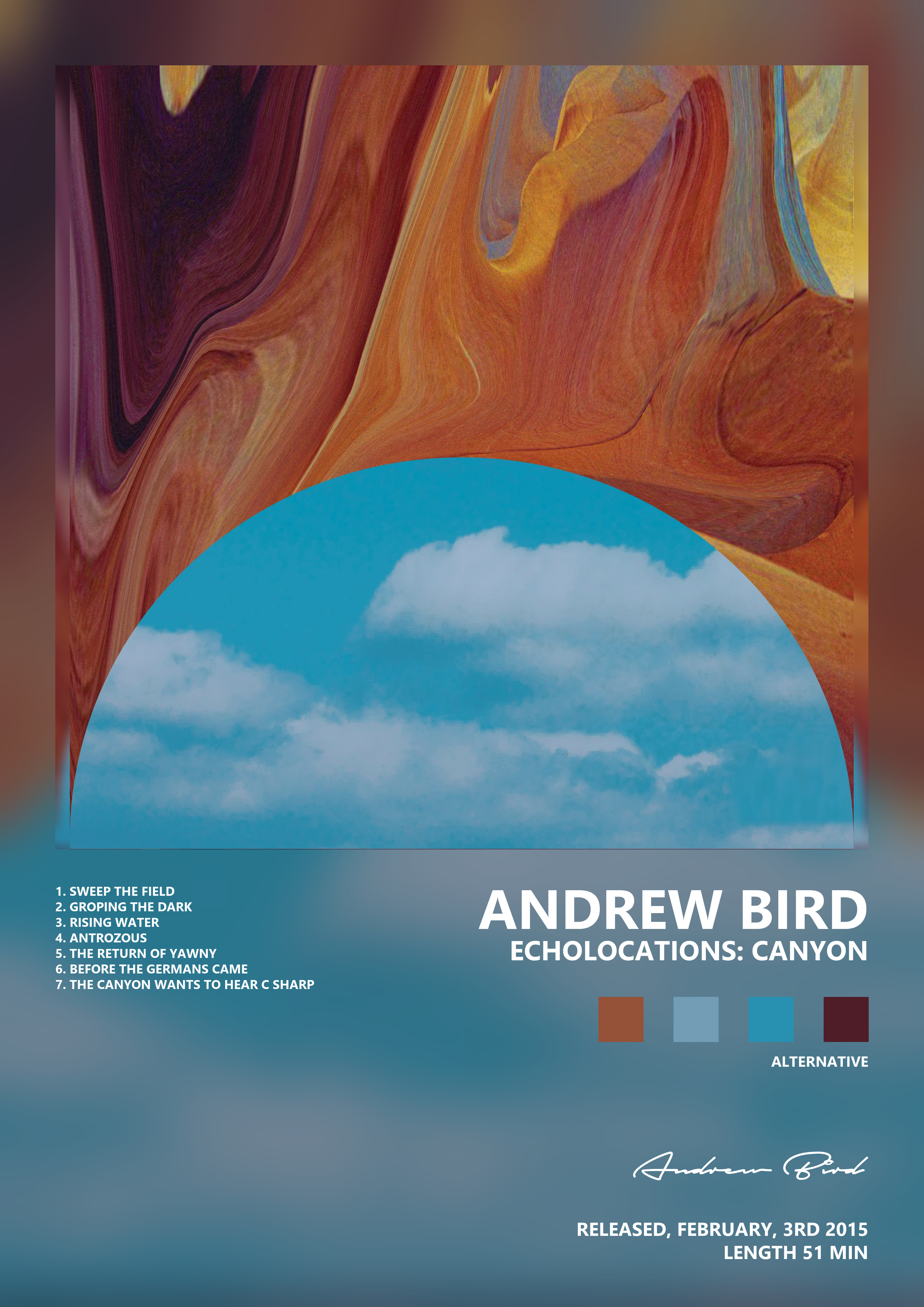 Music poster: Andrew Bird - Echolocations Canyon