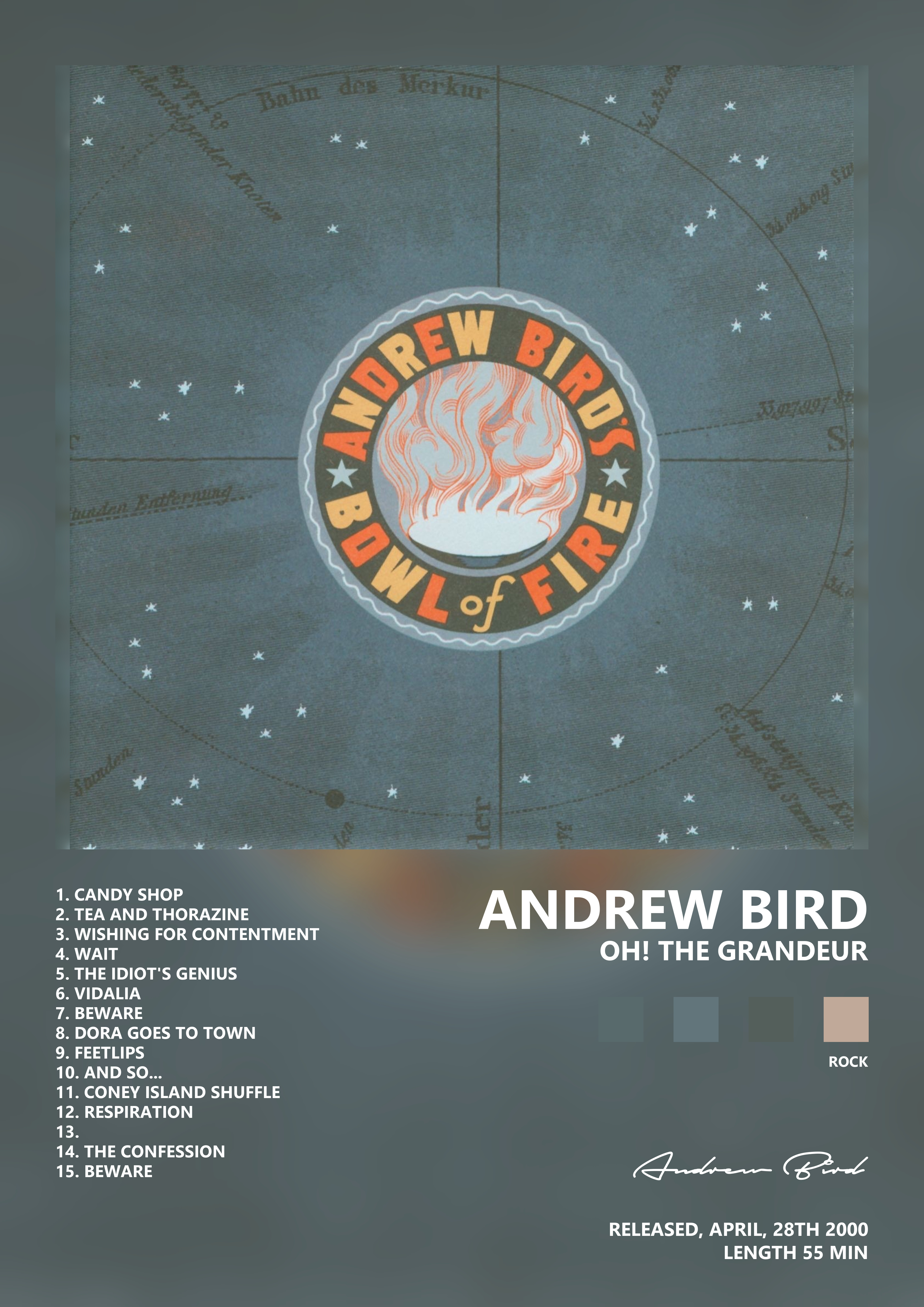 Music poster: Andrew Bird - Oh The Grandeur