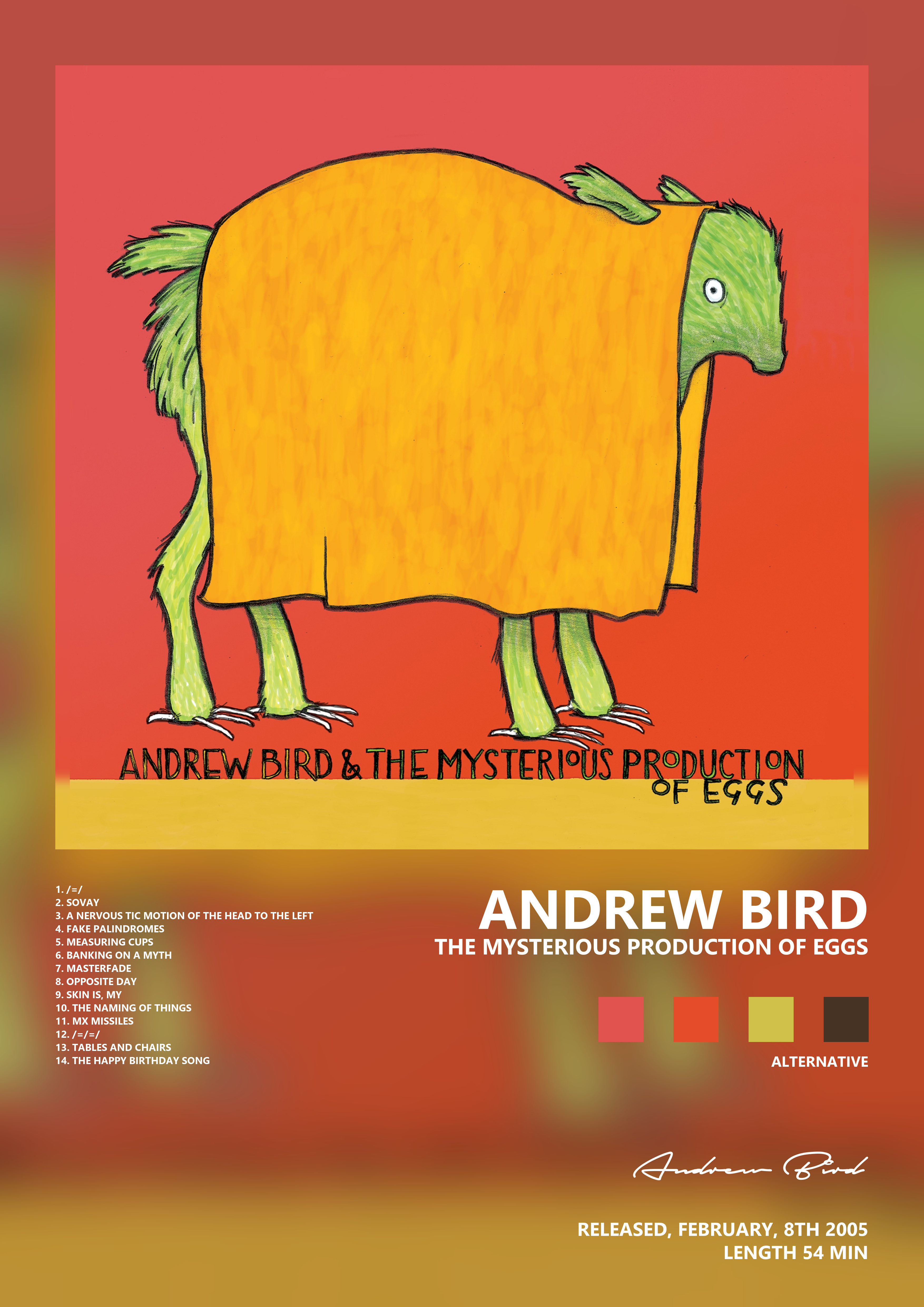Music poster: Andrew Bird - The Mysterious Production of Eggs