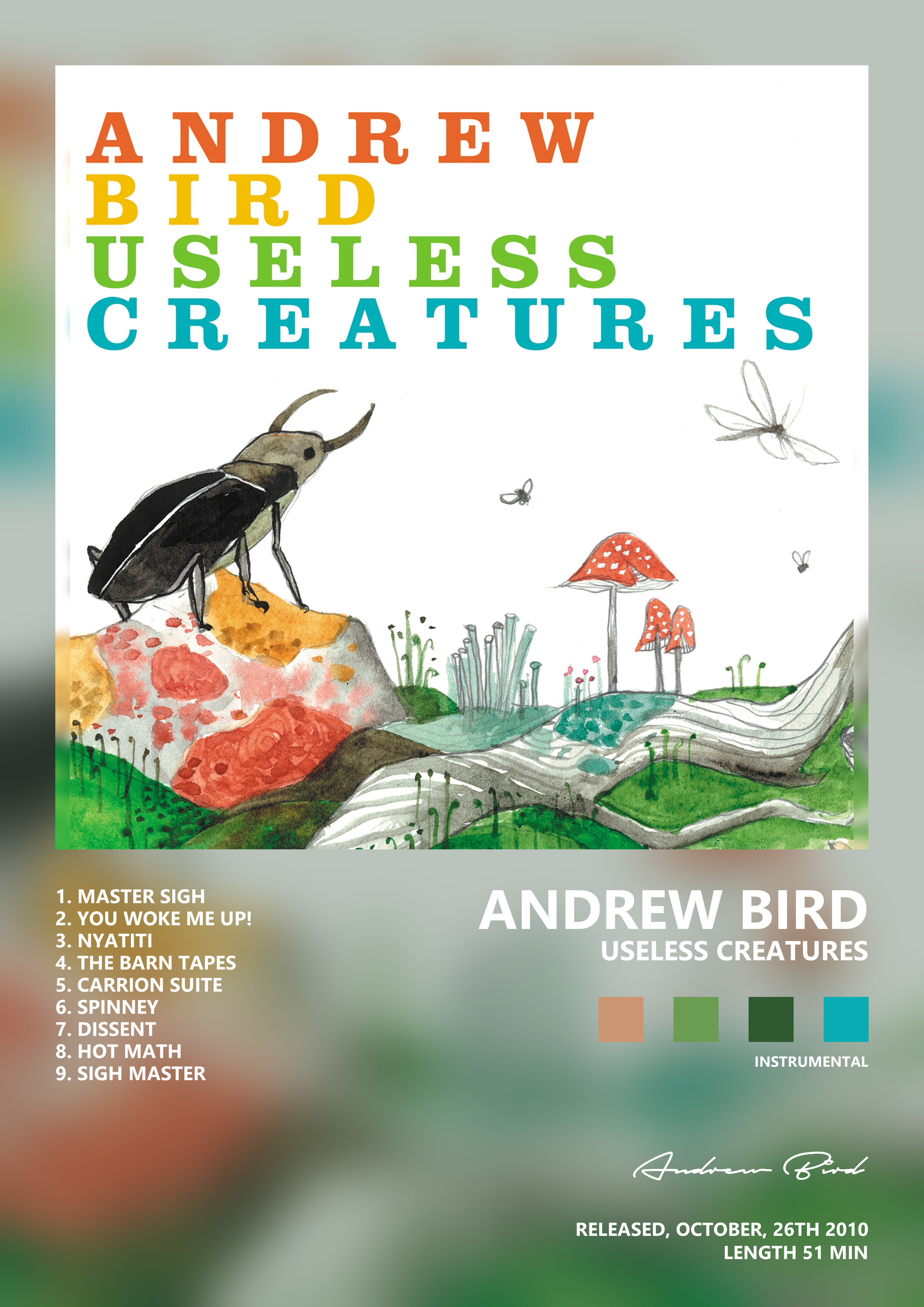 Music poster: Andrew Bird - Useless Creatures