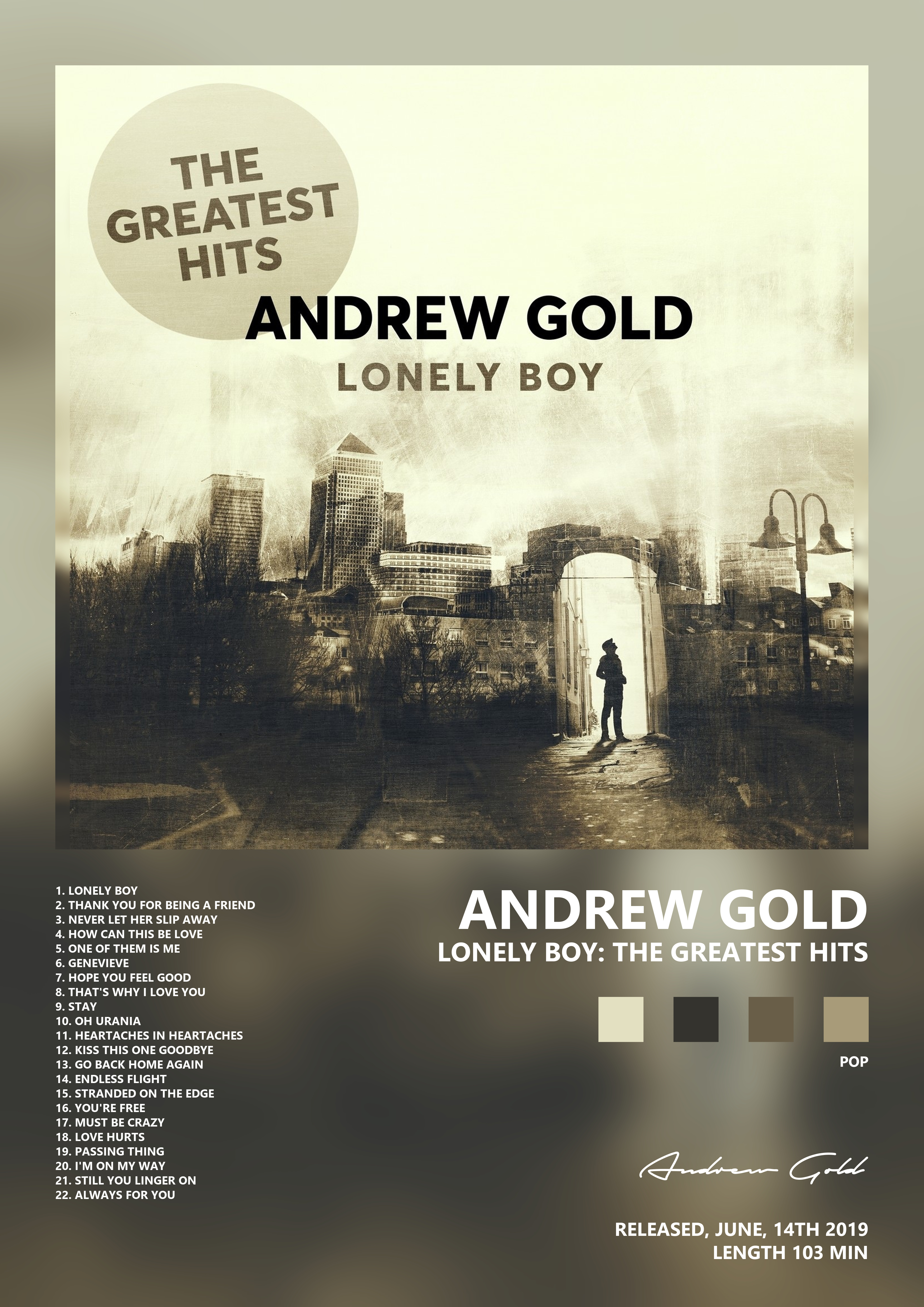 Music poster: Andrew Gold - Lonely Boy The Greatest Hits