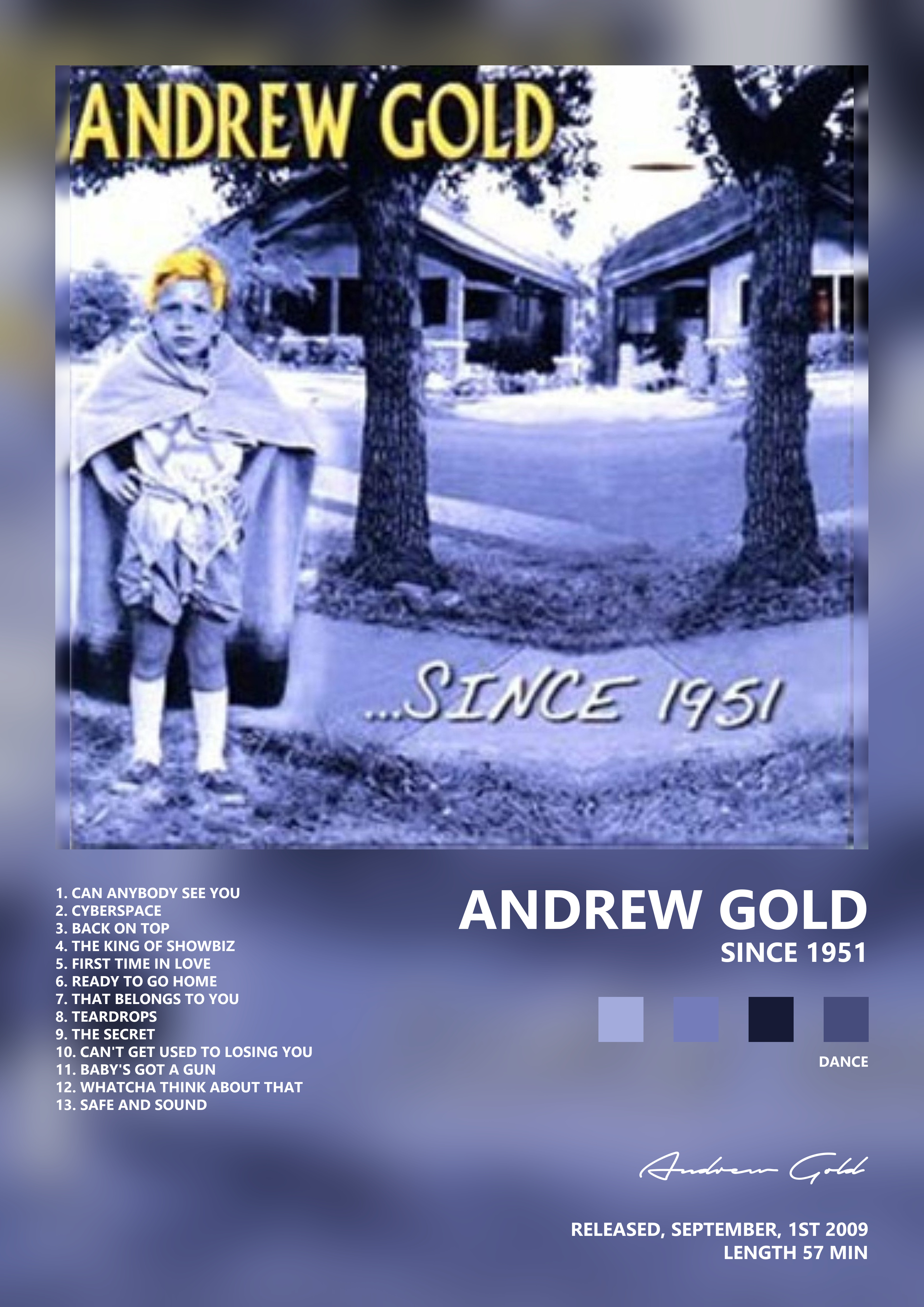 Music poster: Andrew Gold - Since 1951