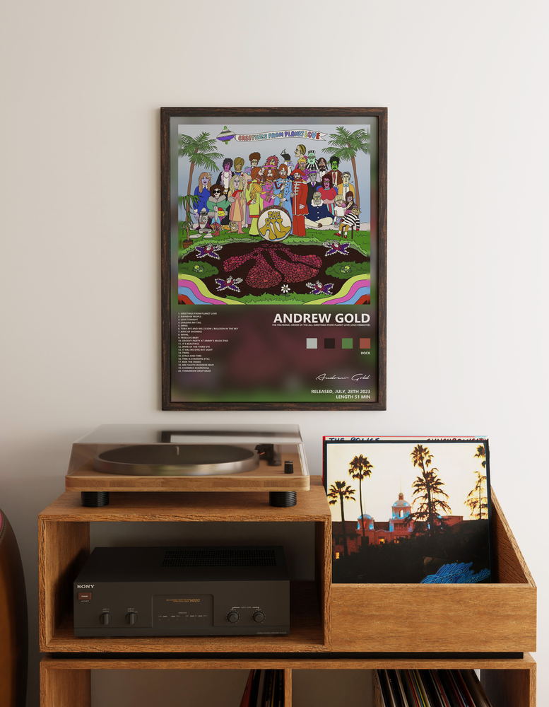 Music poster: Andrew Gold - The Fraternal Order of the All Greetings from Planet Love 2023 Remaster