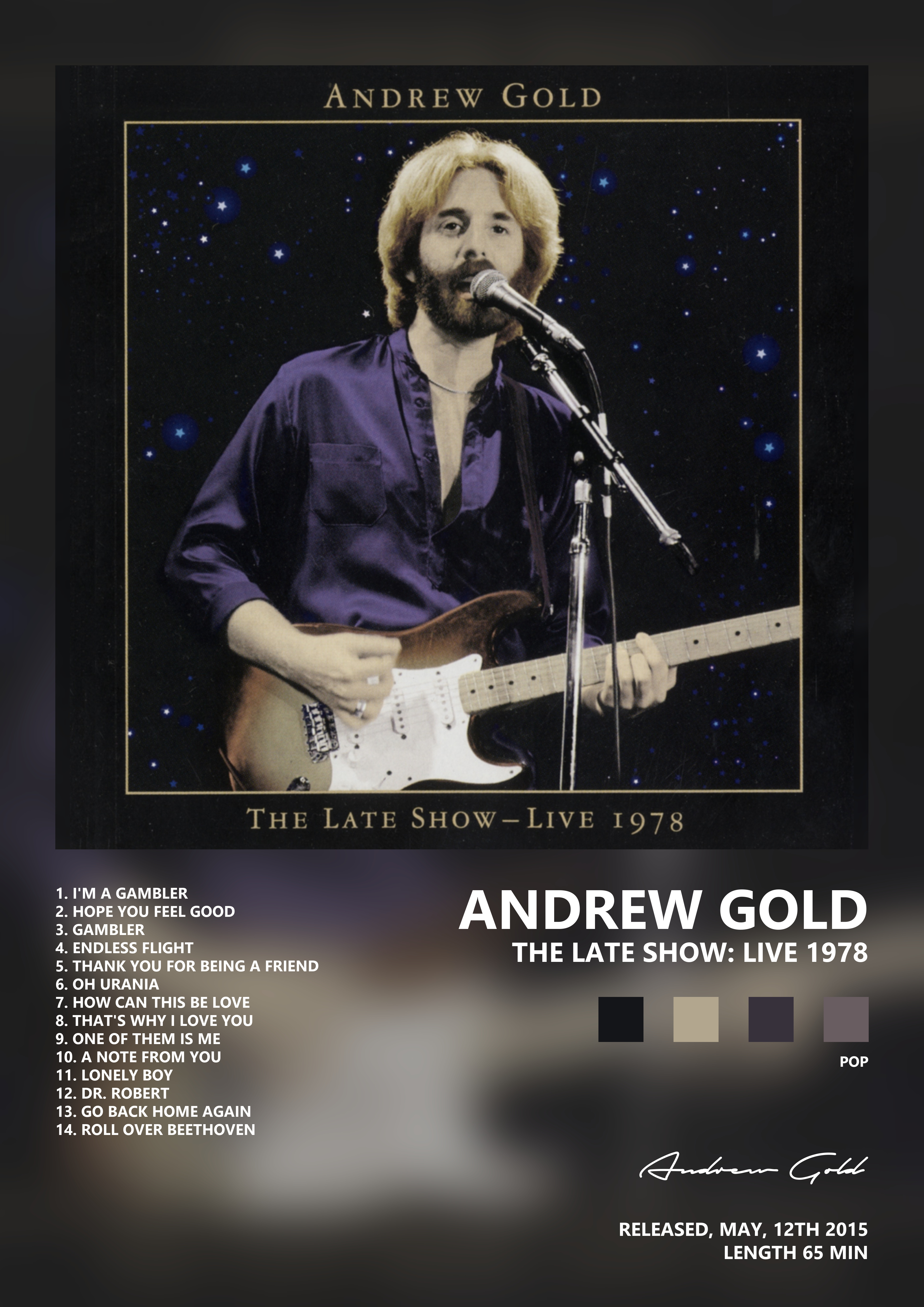 Music poster: Andrew Gold - The Late Show Live 1978