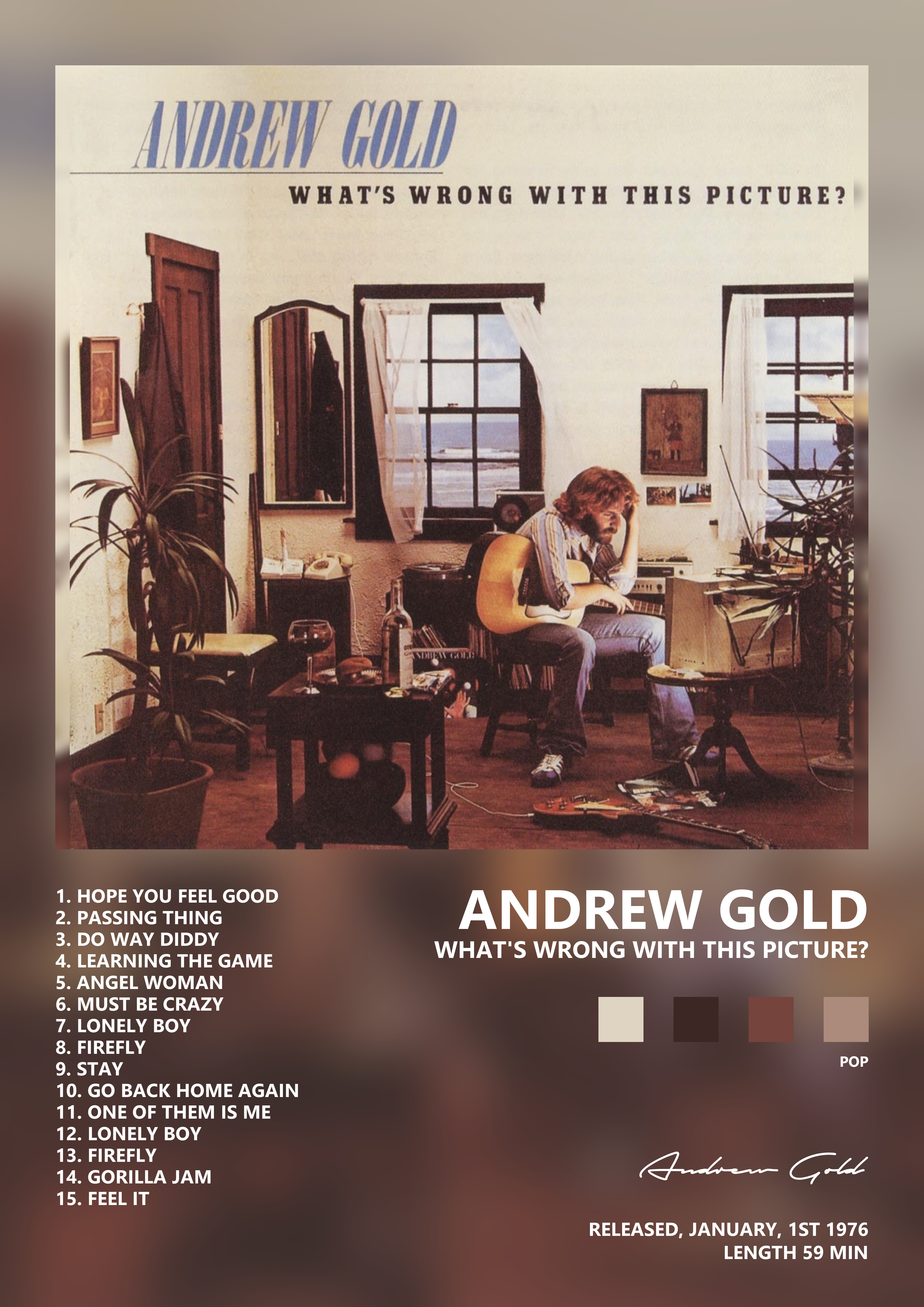 Music poster: Andrew Gold - Whats Wrong With This Picture