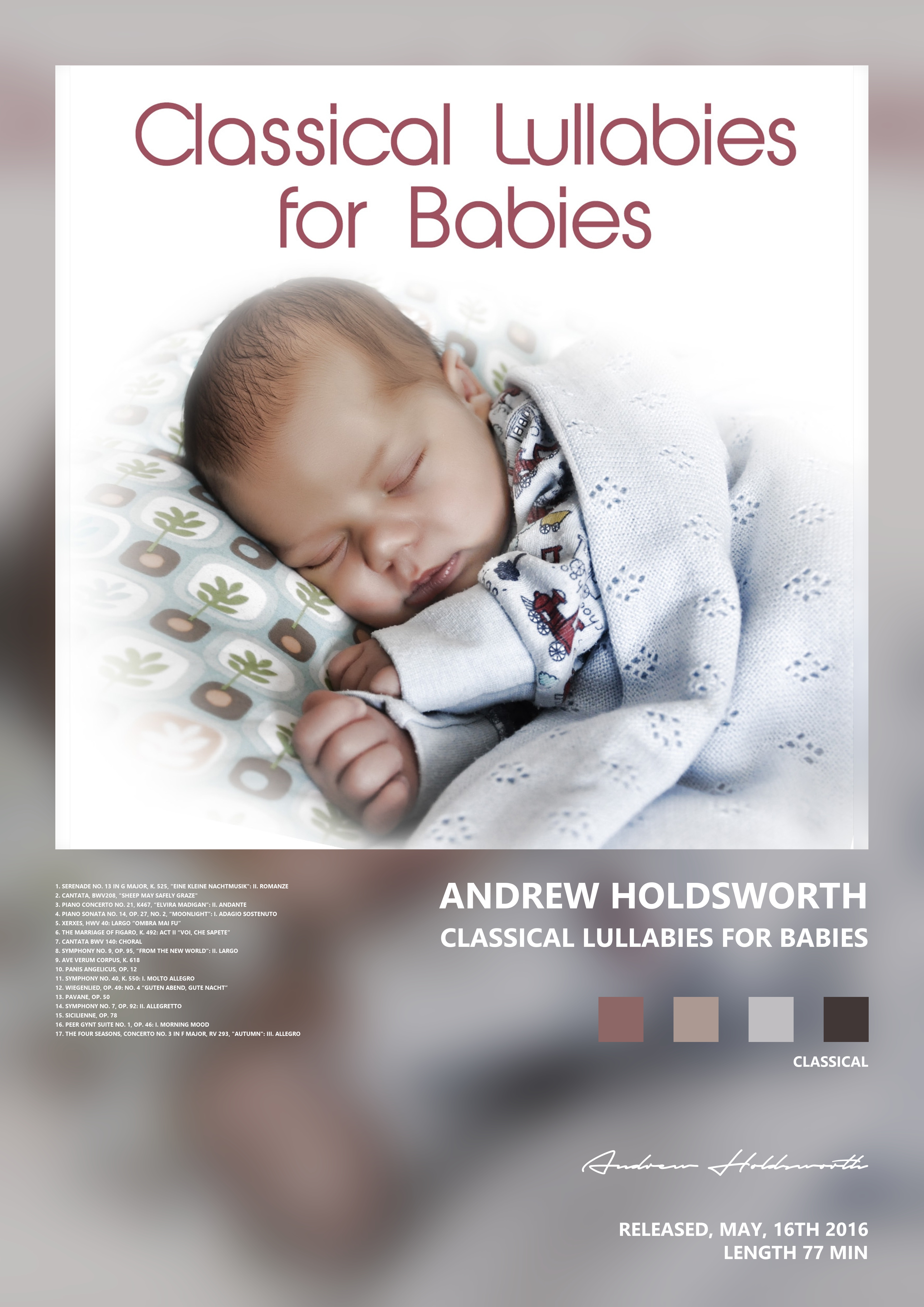 Music poster: Andrew Holdsworth - Classical Lullabies for Babies