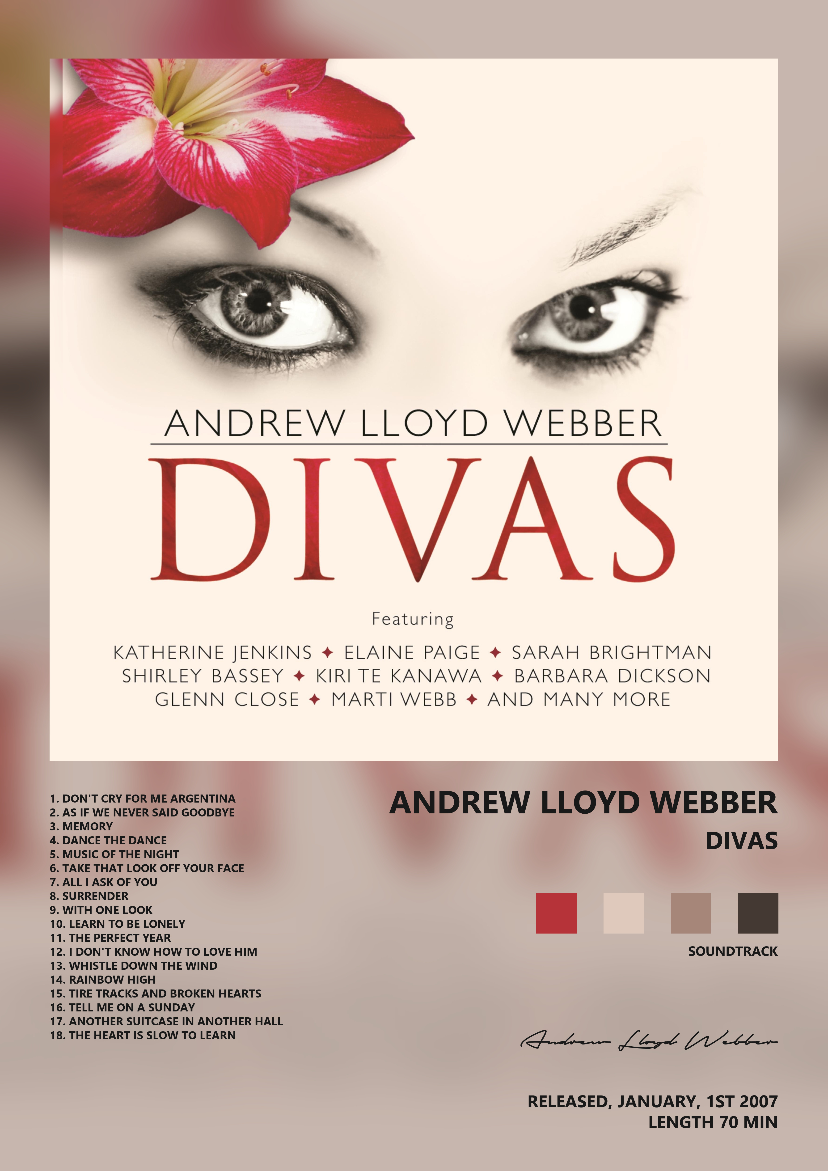 Music poster: Andrew Lloyd Webber - Divas