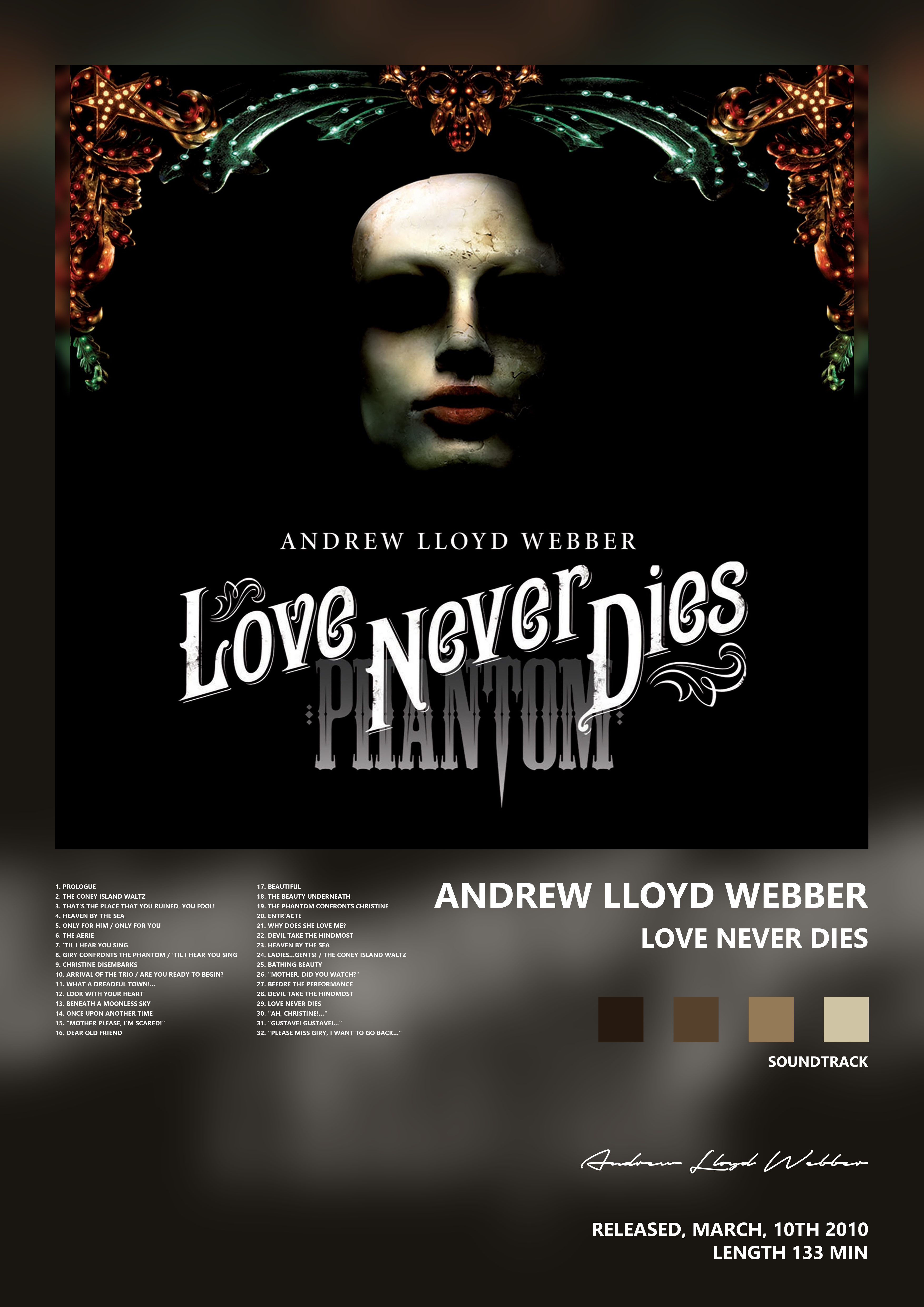 Music poster: Andrew Lloyd Webber - Love Never Dies