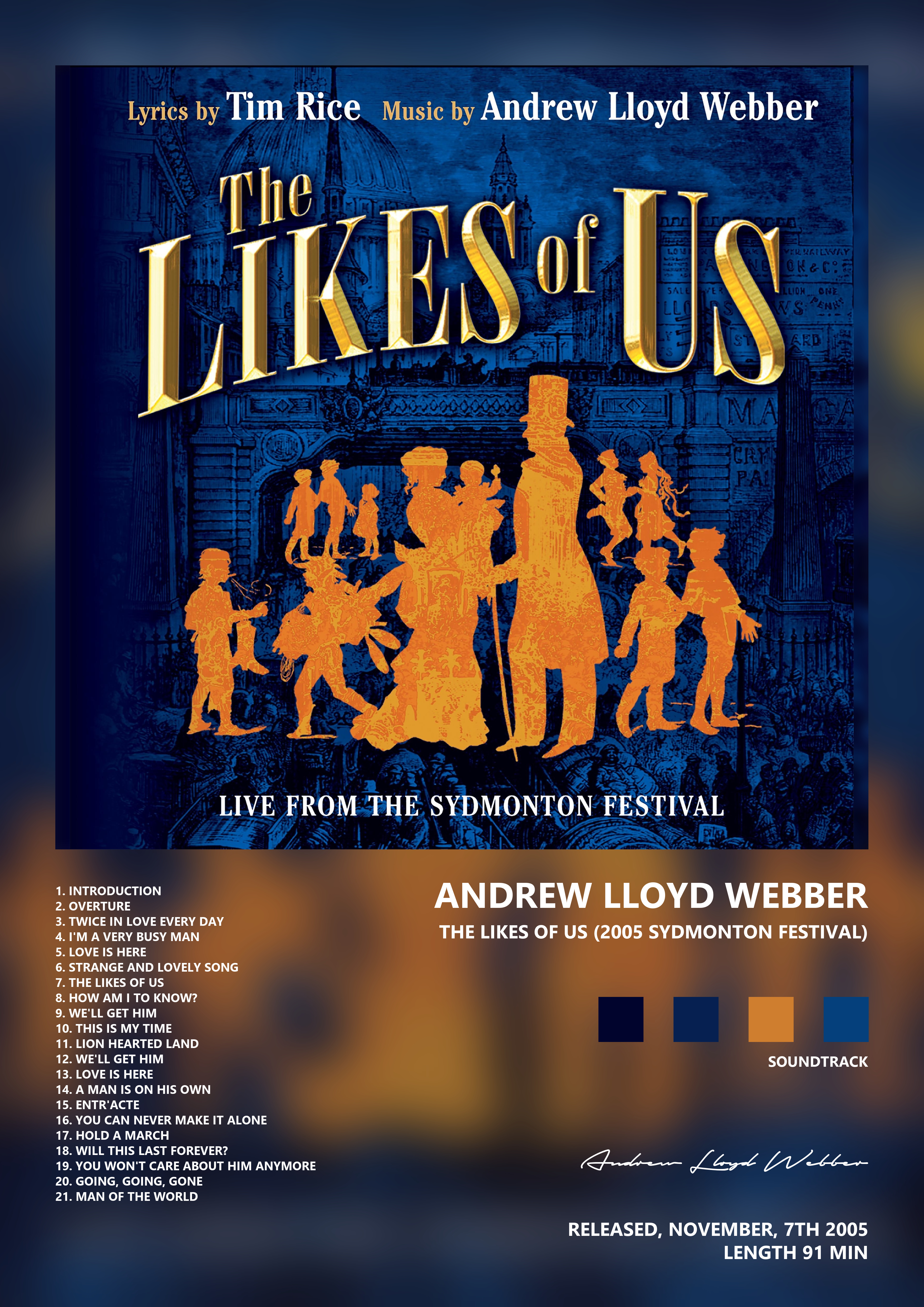 Music poster: Andrew Lloyd Webber - The Likes of Us 2005 Sydmonton Festival