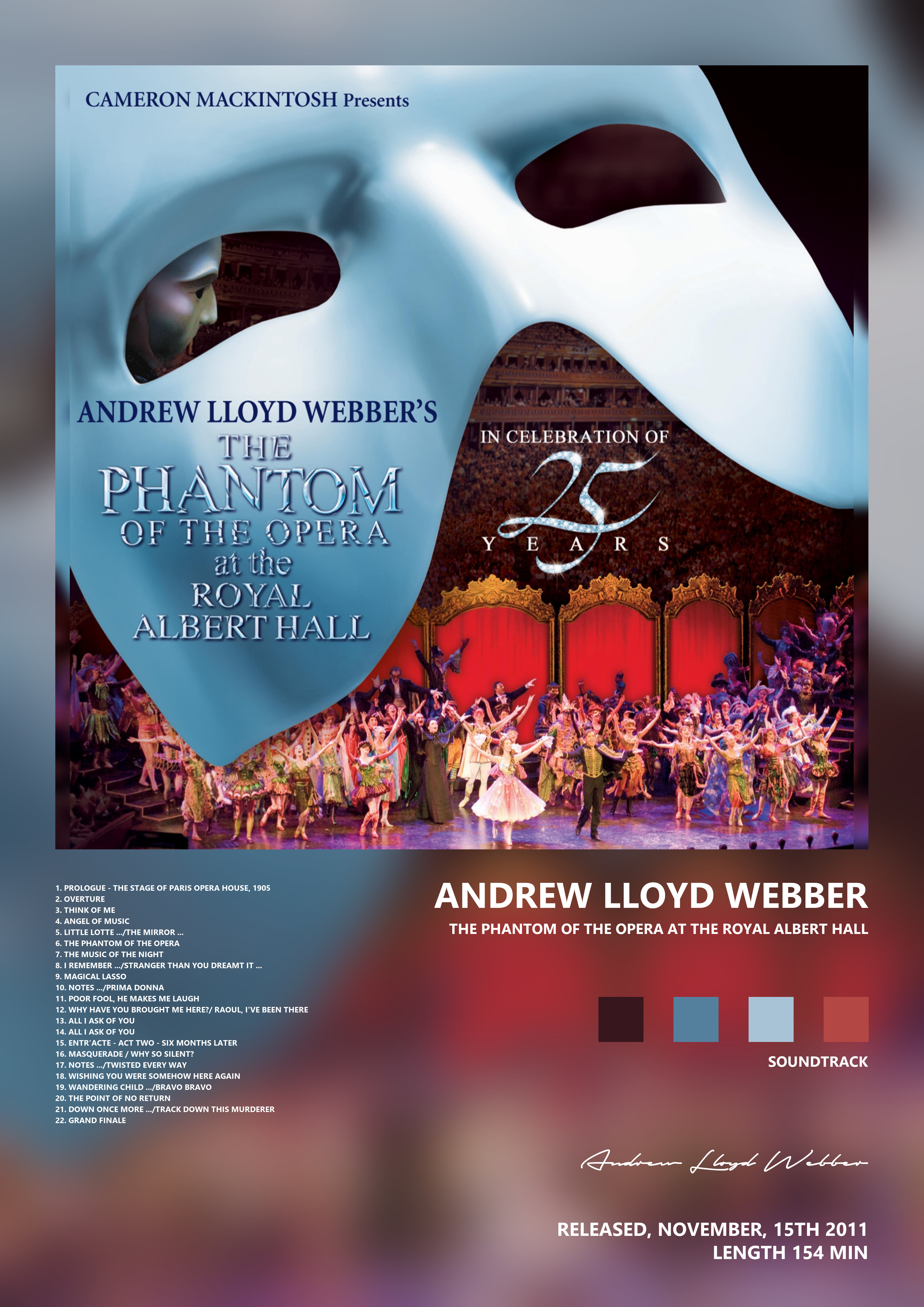 Music poster: Andrew Lloyd Webber - The Phantom of the Opera at the Royal Albert Hall