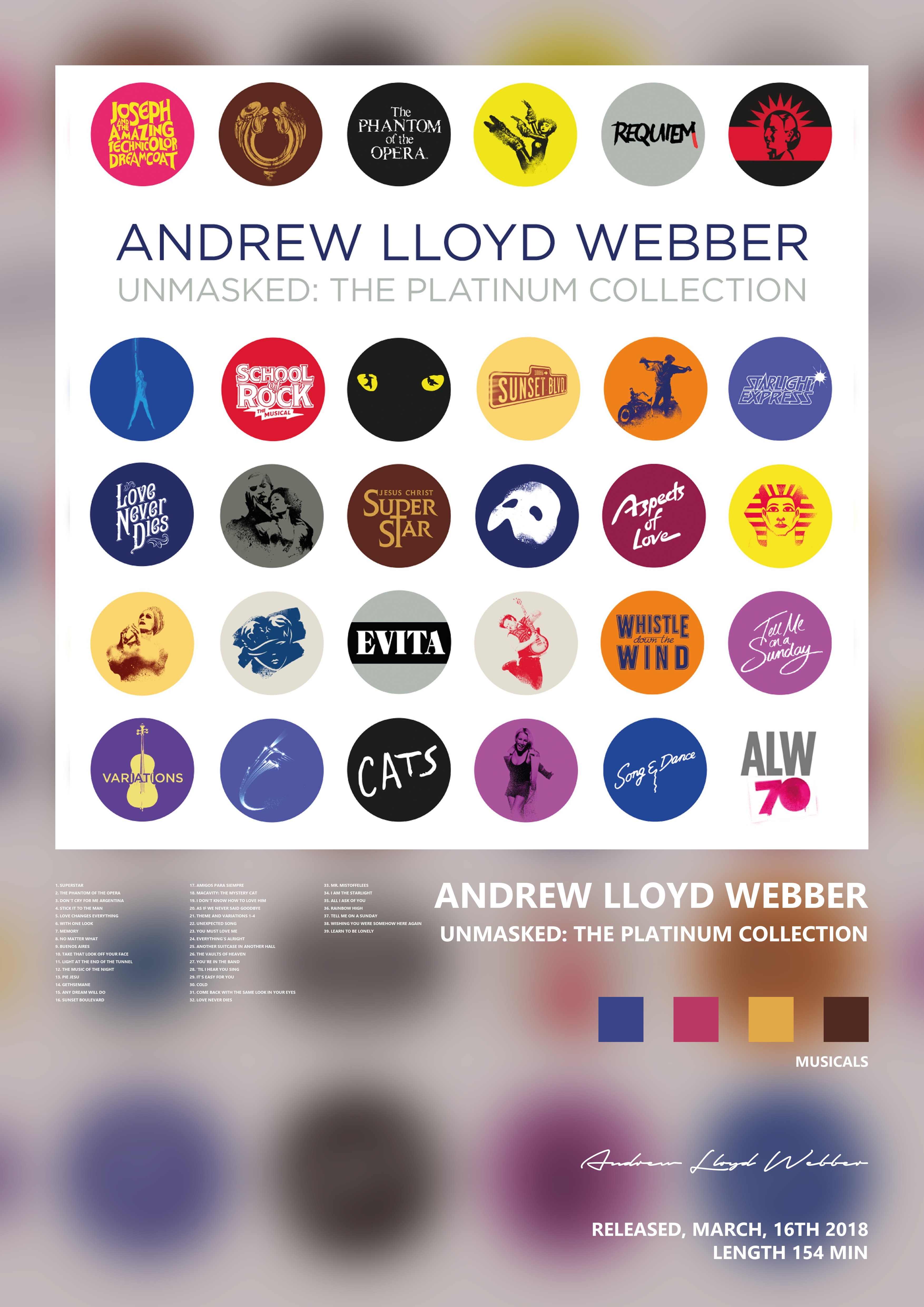 Music poster: Andrew Lloyd Webber - Unmasked The Platinum Collection
