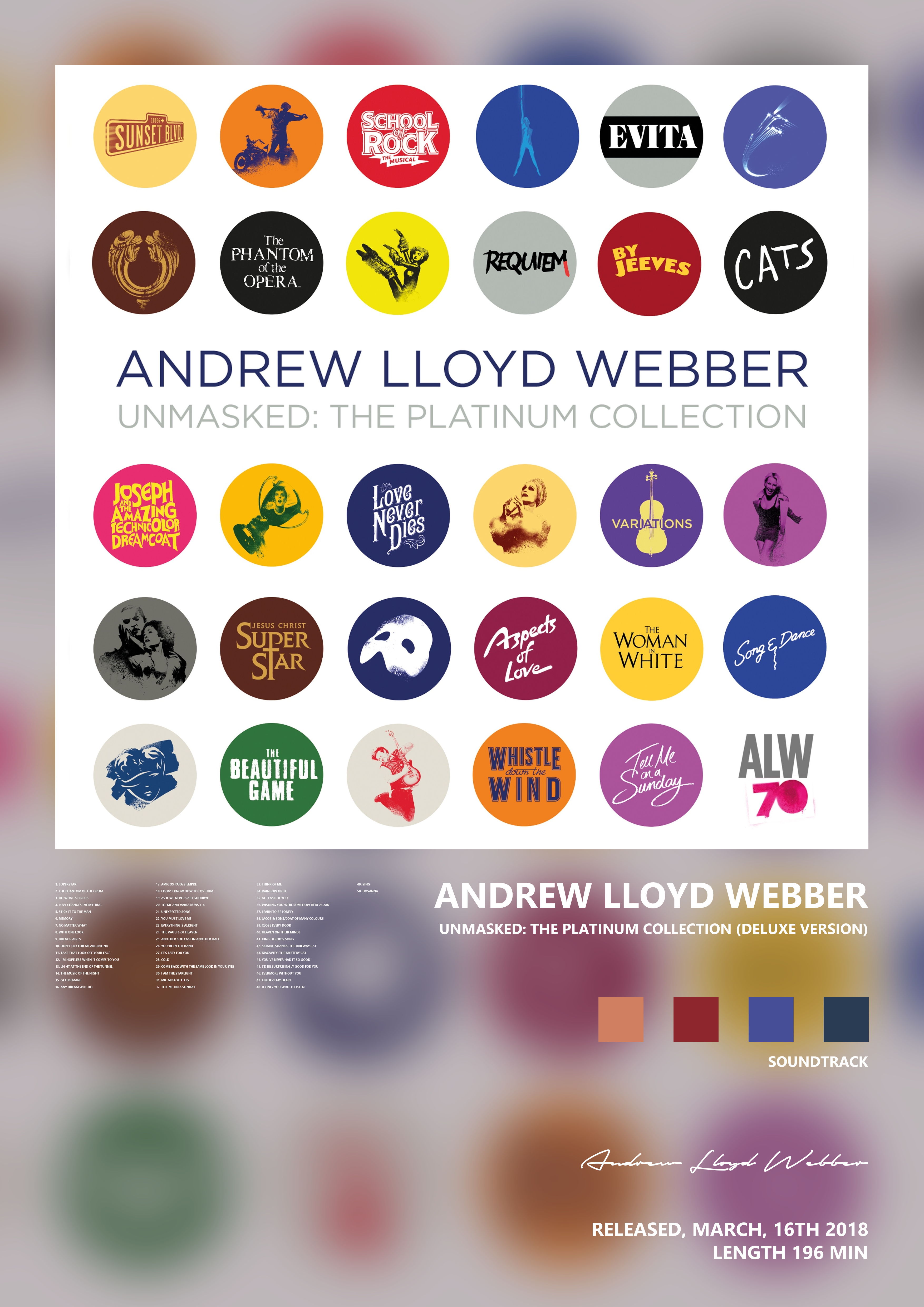 Music poster: Andrew Lloyd Webber - Unmasked The Platinum Collection Deluxe Version