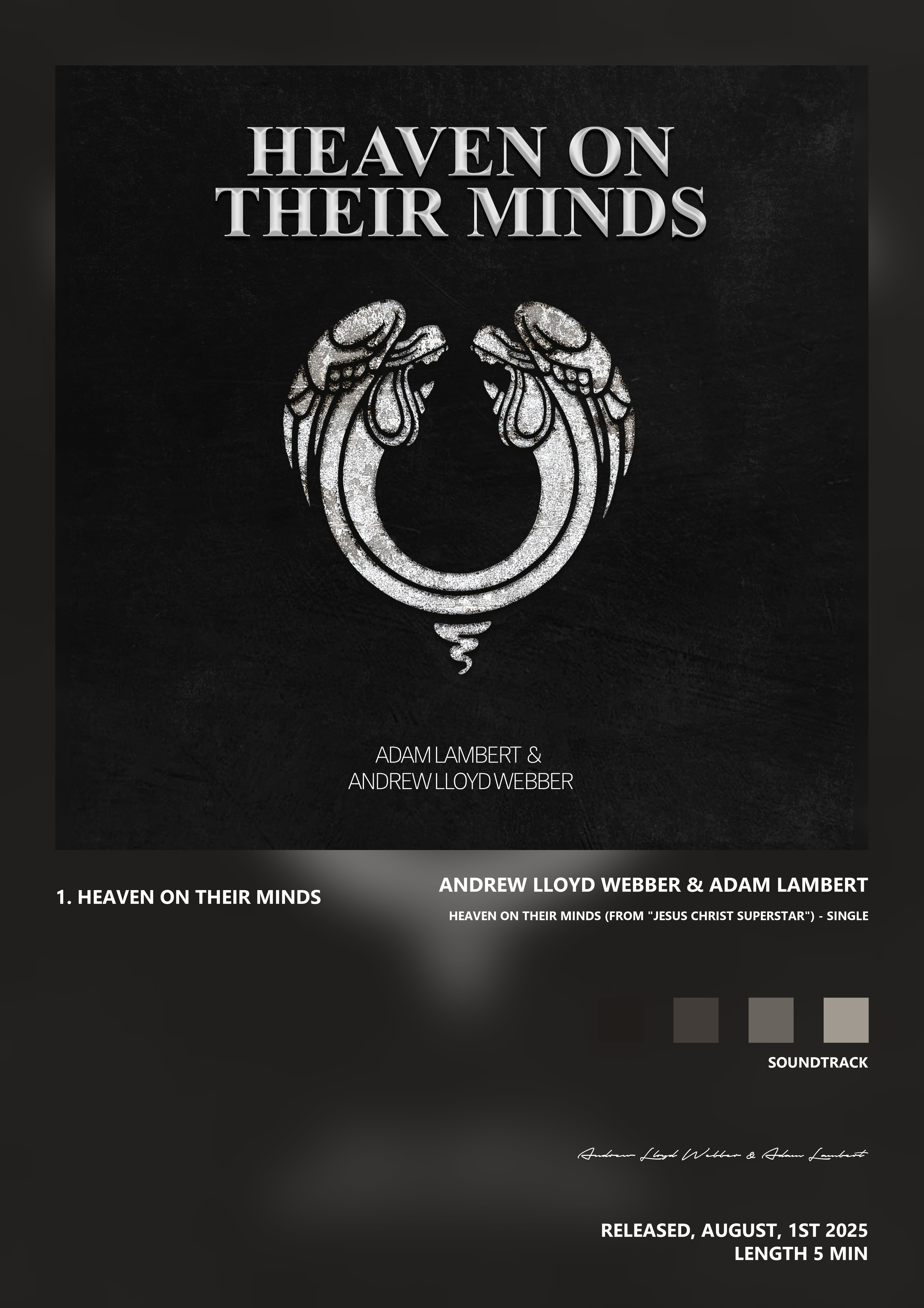 Music poster: Andrew Lloyd Webber Adam Lambert - Heaven On Their Minds From Jesus Christ Superstar - Single