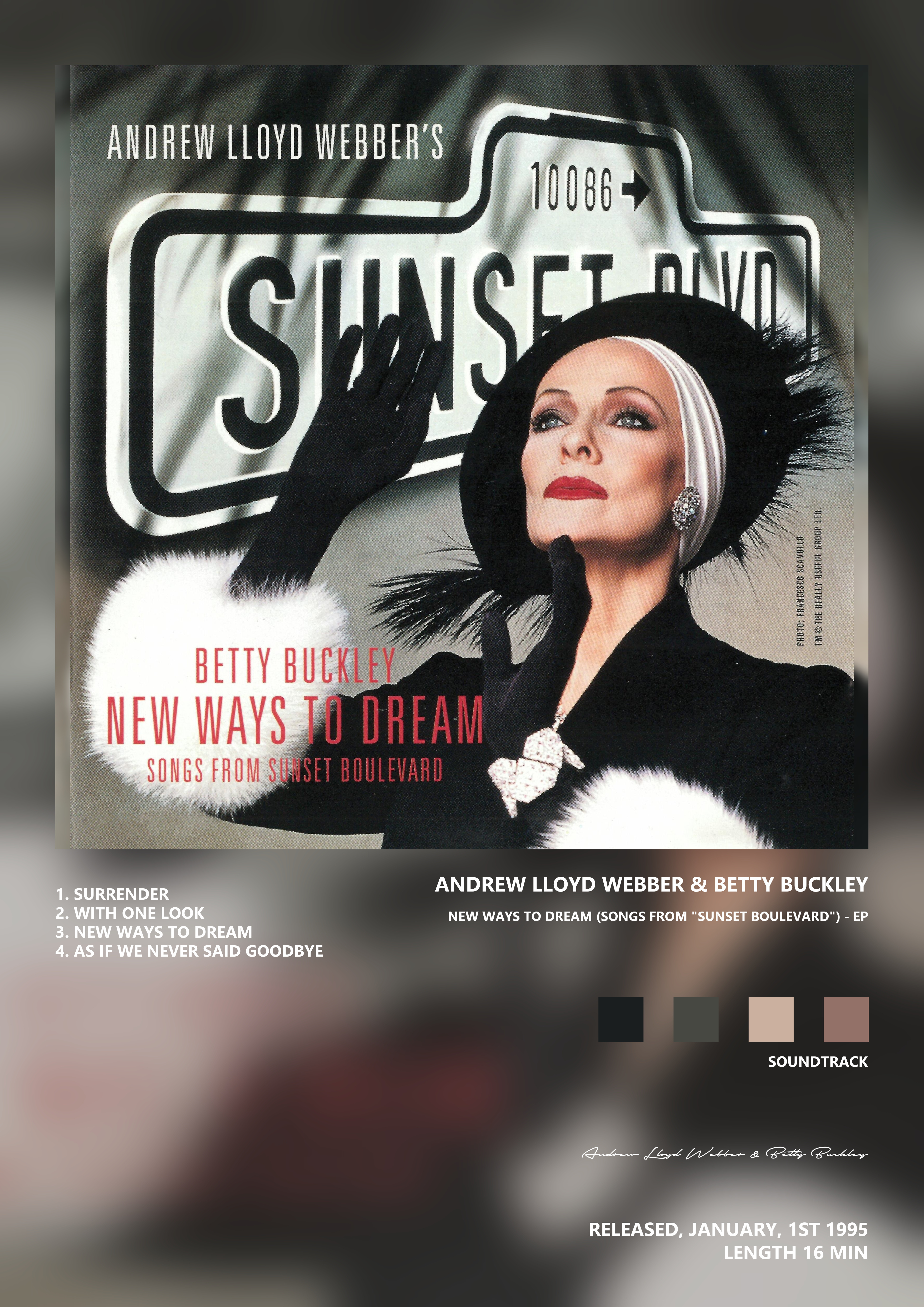 Music poster: Andrew Lloyd Webber Betty Buckley - New Ways to Dream Songs From Sunset Boulevard - EP