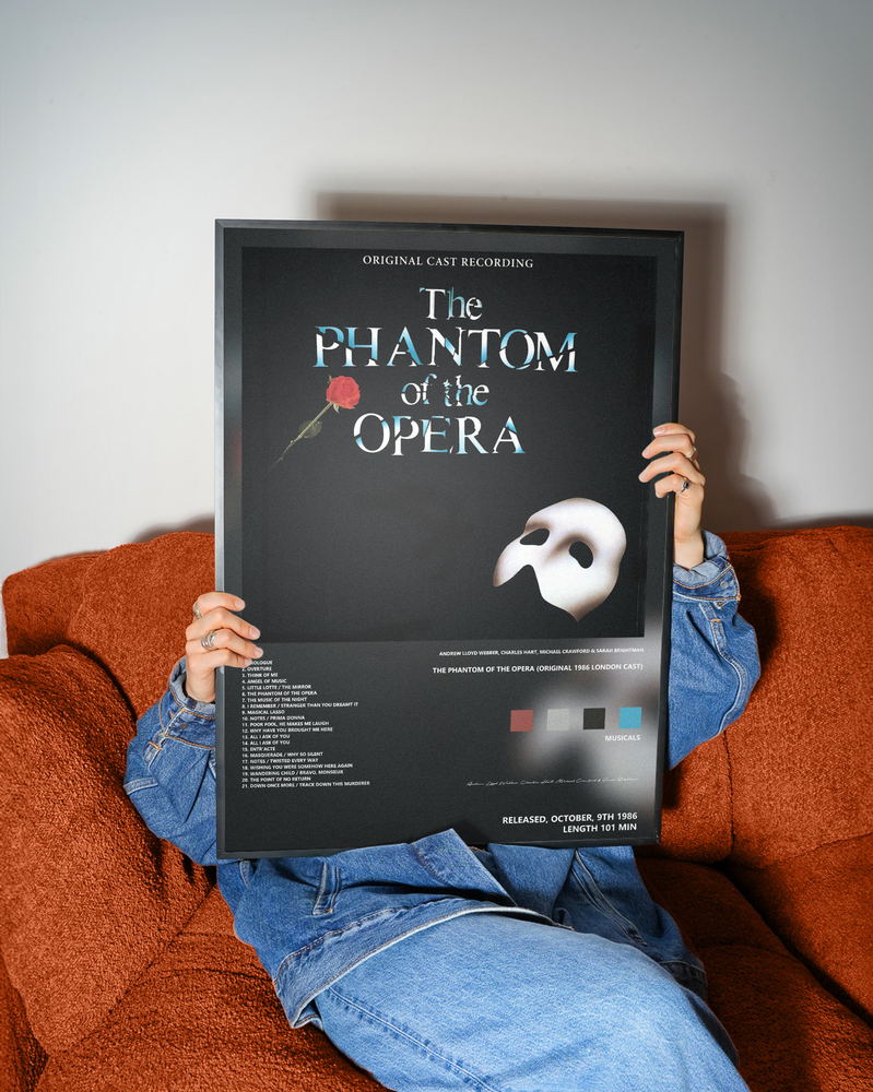 Music poster: Andrew Lloyd Webber Charles Hart Michael Crawford Sarah Brightman - The Phantom of the Opera Original 1986 London Cast
