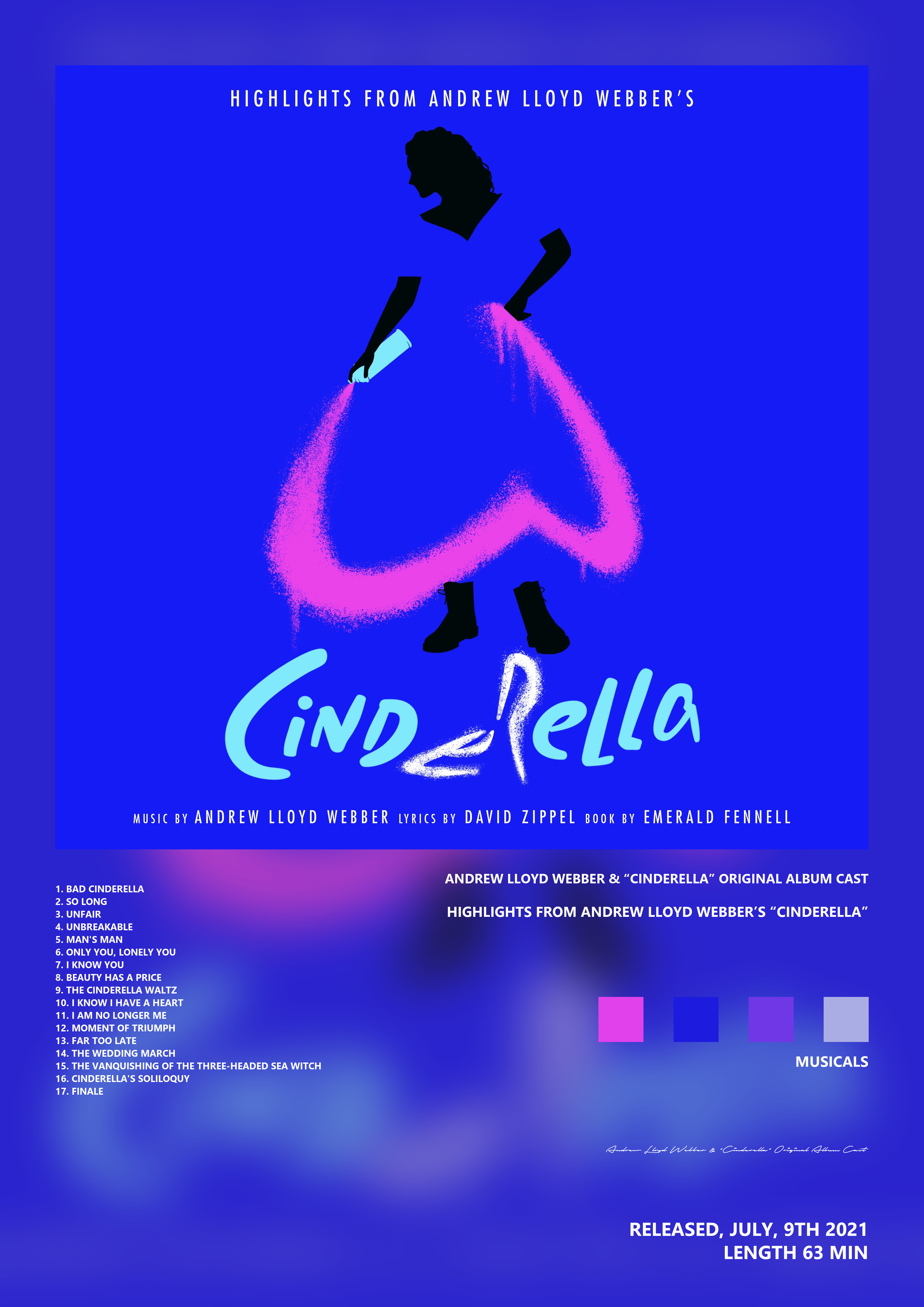 Music poster: Andrew Lloyd Webber Cinderella Original Album Cast - Highlights From Andrew Lloyd Webbers Cinderella