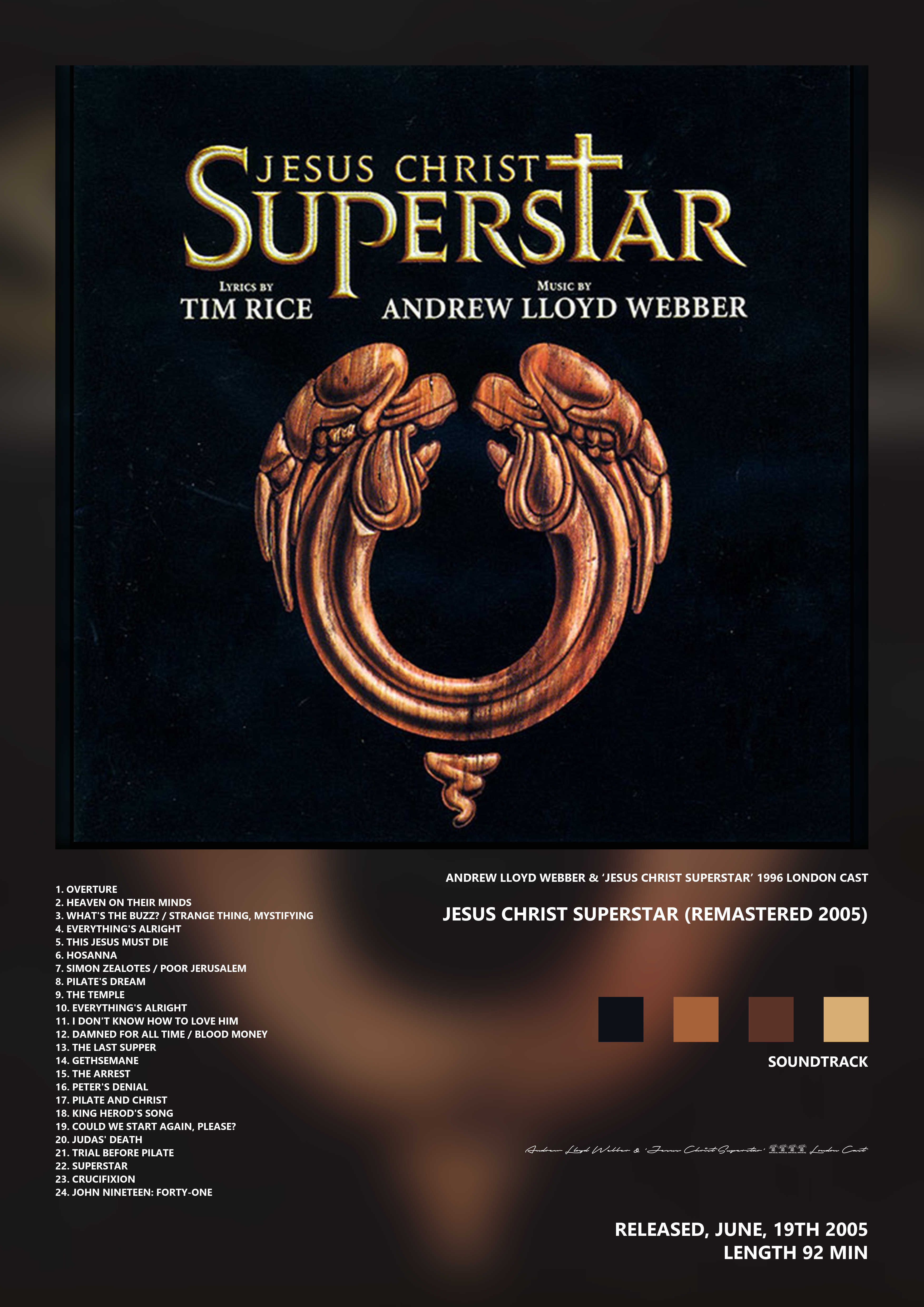 Music poster: Andrew Lloyd Webber Jesus Christ Superstar 1996 London Cast - Jesus Christ Superstar Remastered 2005