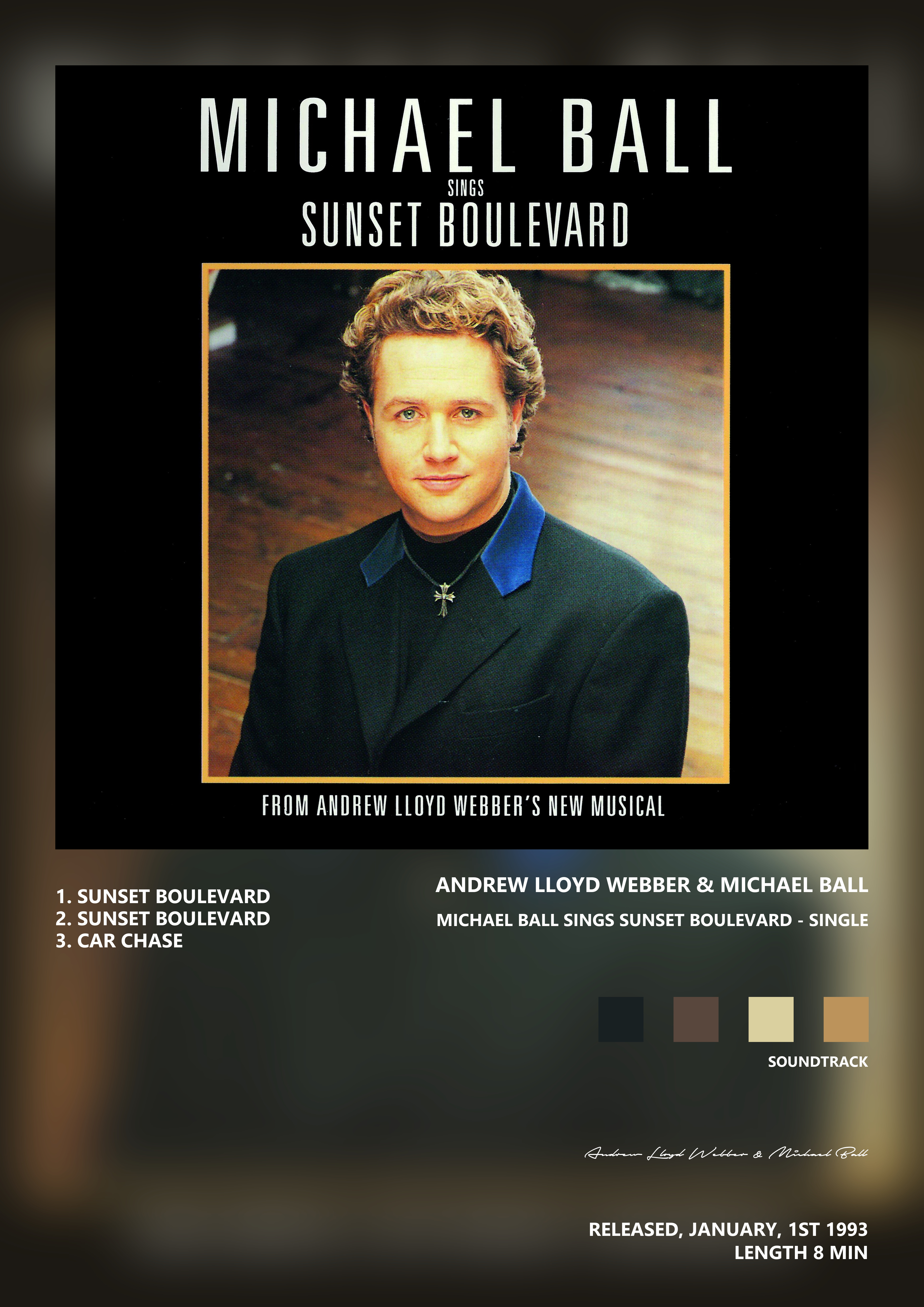 Music poster: Andrew Lloyd Webber Michael Ball - Michael Ball Sings Sunset Boulevard - Single
