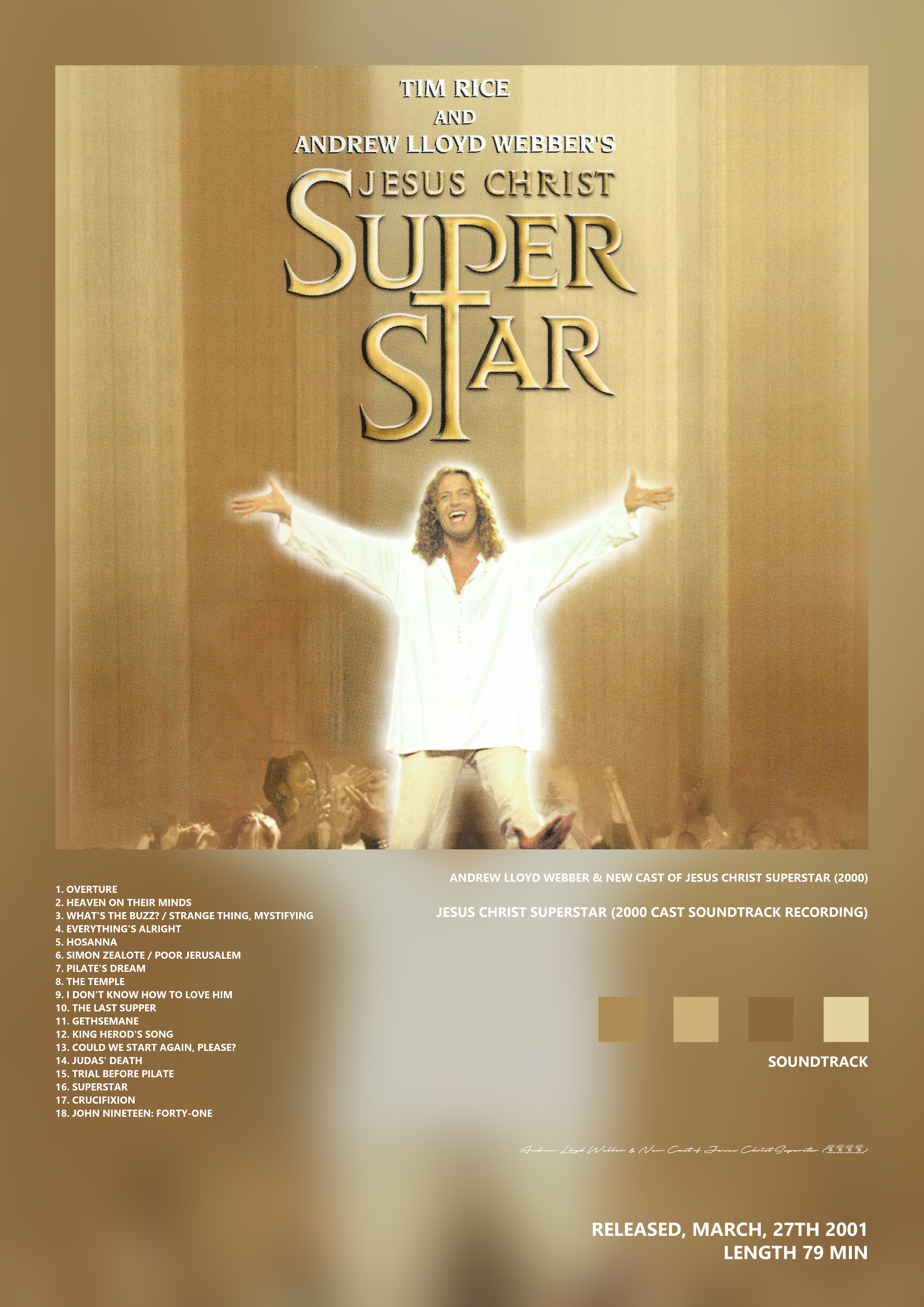 Music poster: Andrew Lloyd Webber New Cast of Jesus Christ Superstar 2000 - Jesus Christ Superstar 2000 Cast Soundtrack Recording