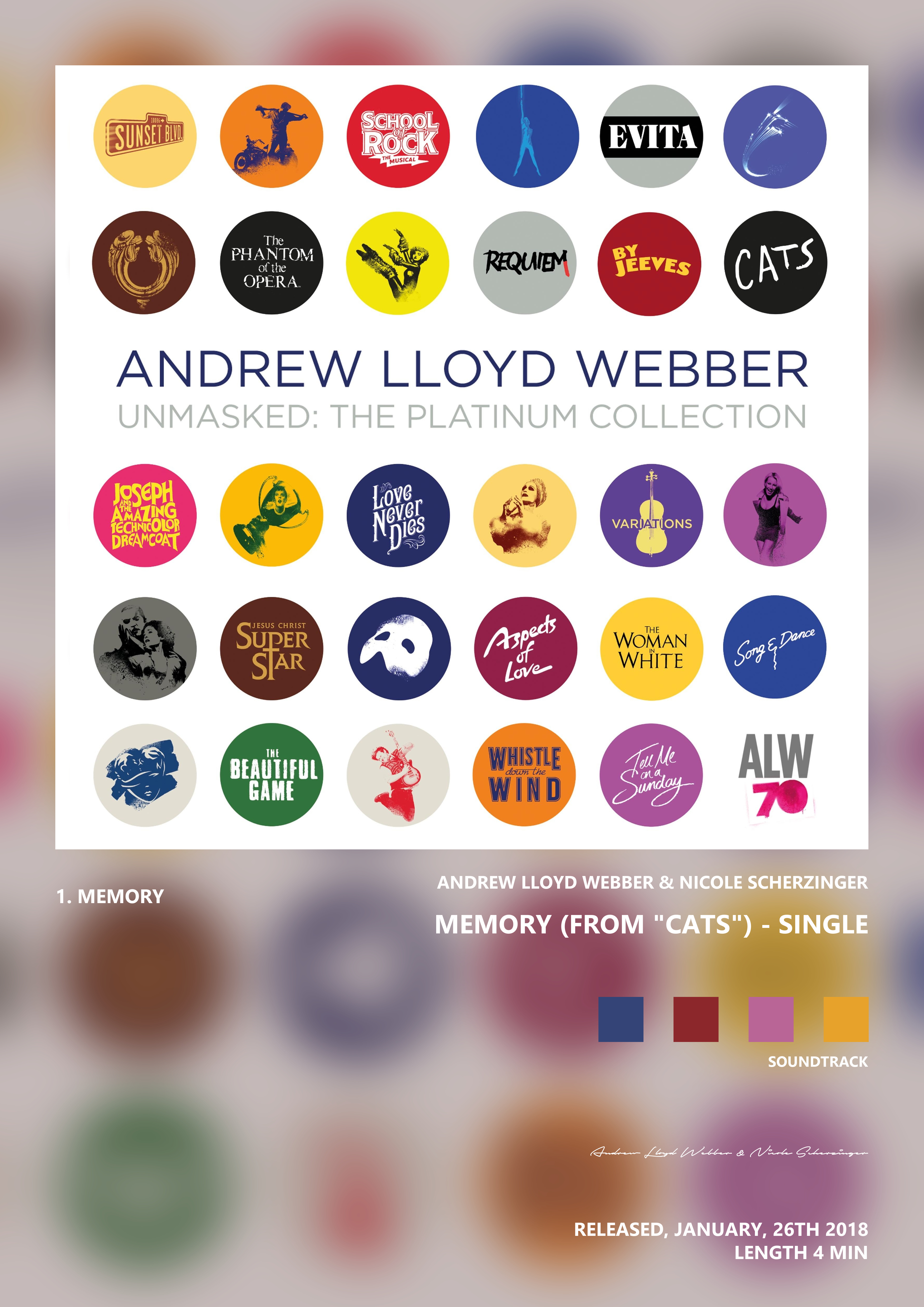 Music poster: Andrew Lloyd Webber Nicole Scherzinger - Memory From Cats - Single