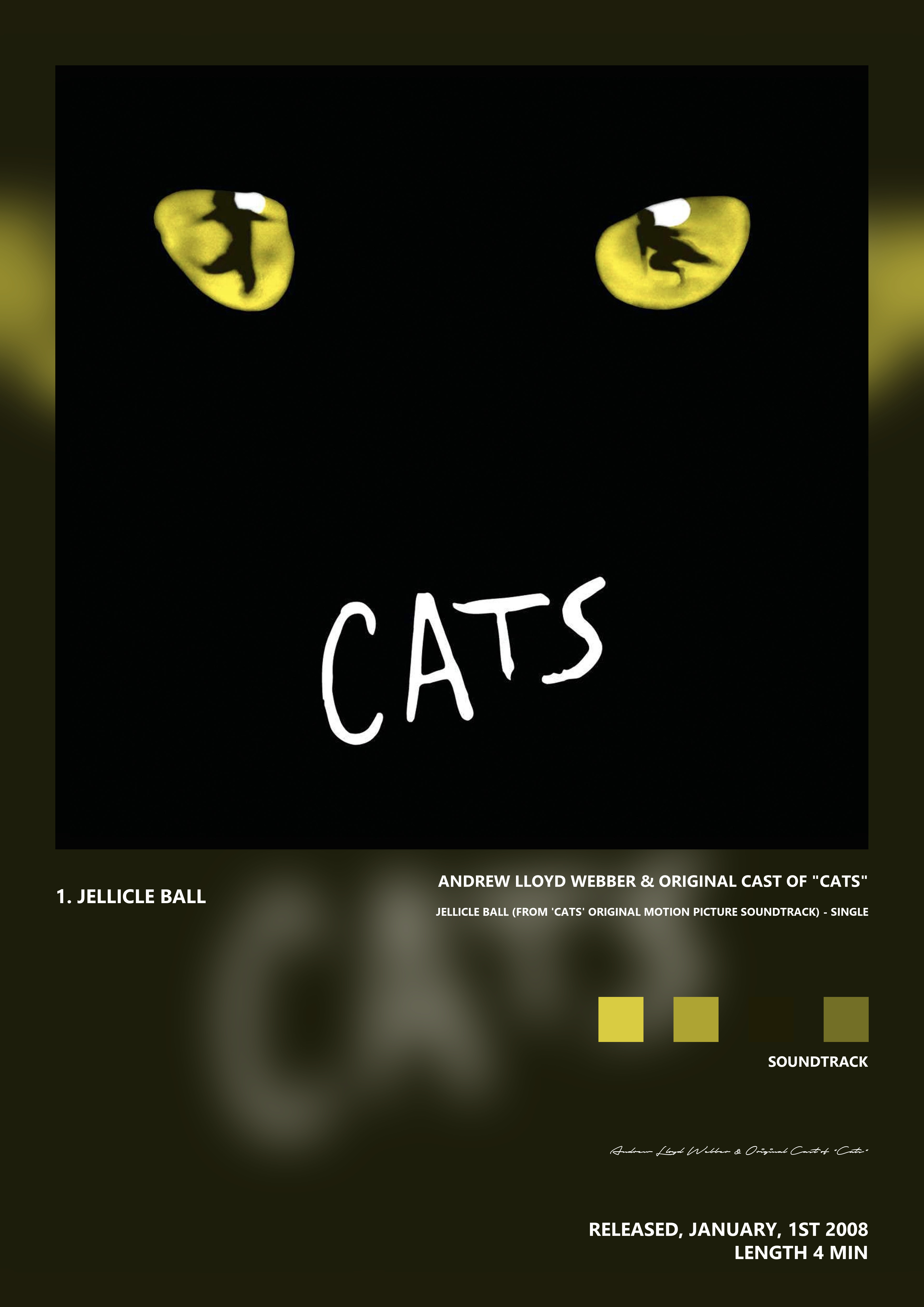 Music poster: Andrew Lloyd Webber Original Cast of Cats - Jellicle Ball From Cats Original Motion Picture Soundtrack - Single