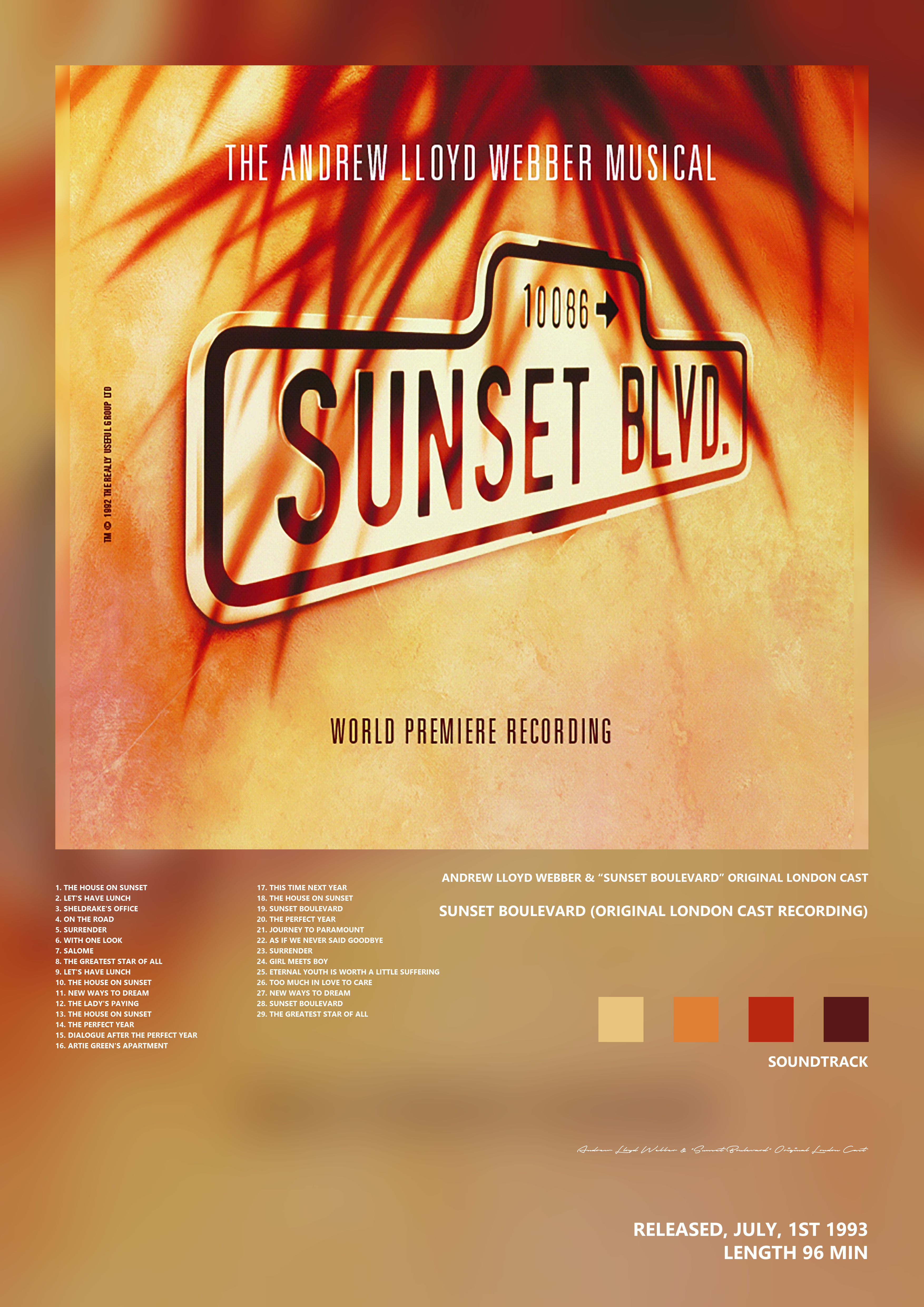 Music poster: Andrew Lloyd Webber Sunset Boulevard Original London Cast - Sunset Boulevard Original London Cast Recording