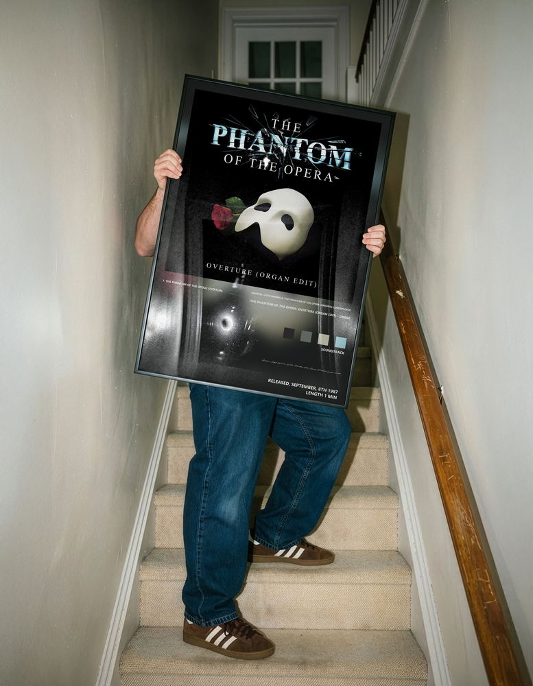 Music poster: Andrew Lloyd Webber The Phantom of the Opera Original London Cast - The Phantom of the Opera Overture Organ Edit - Singl