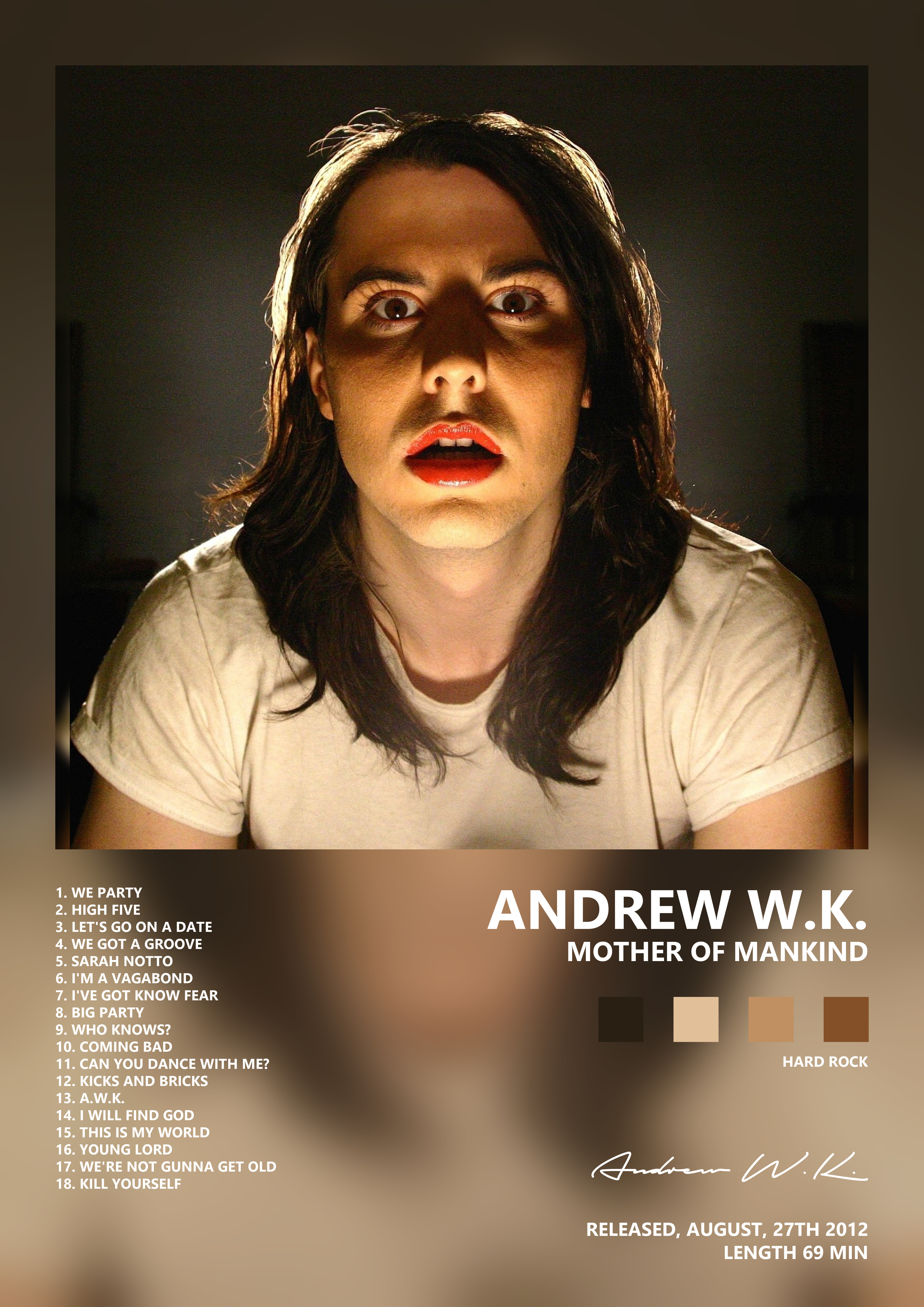 Music poster: Andrew WK - Mother of Mankind