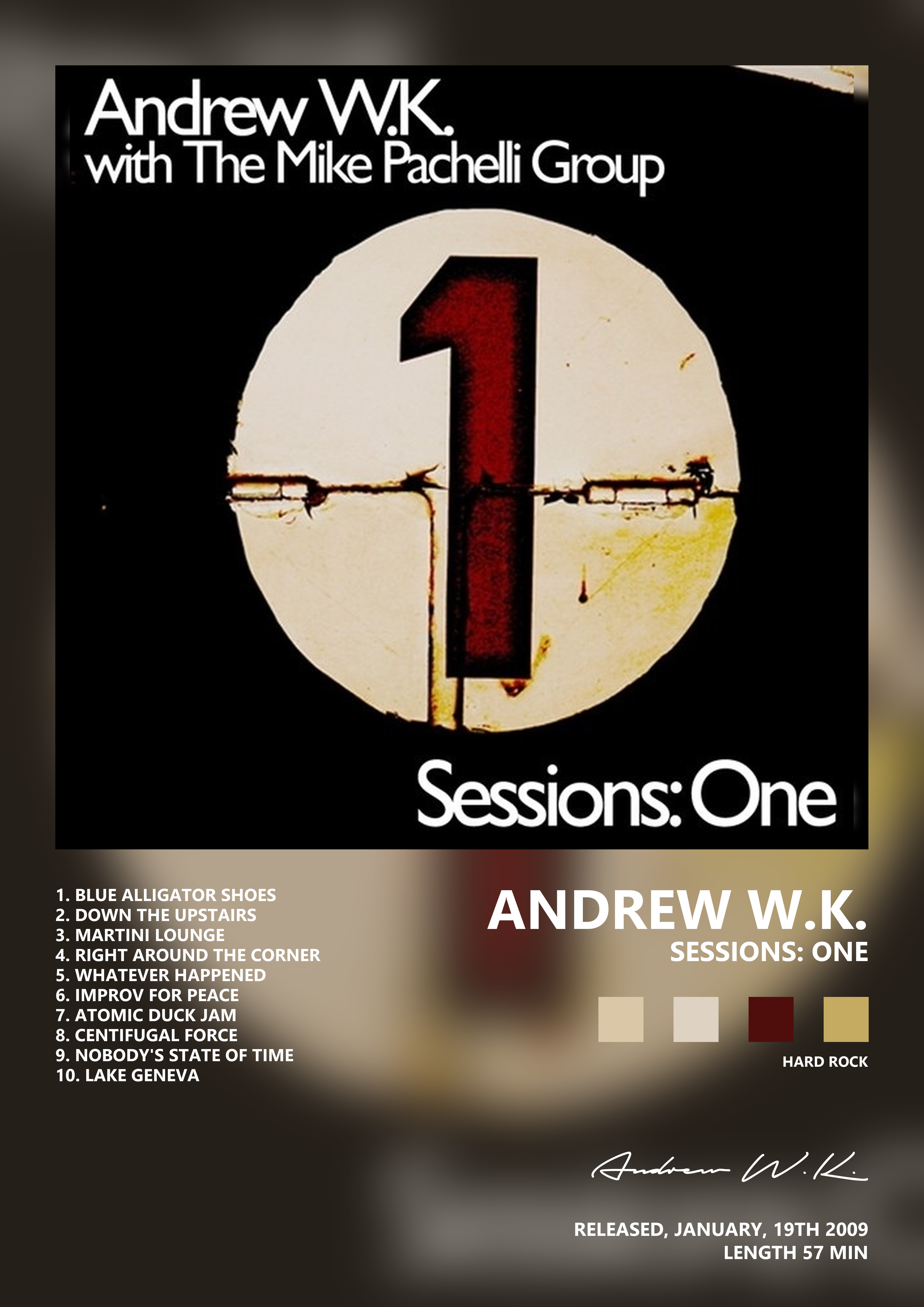 Music poster: Andrew WK - Sessions One