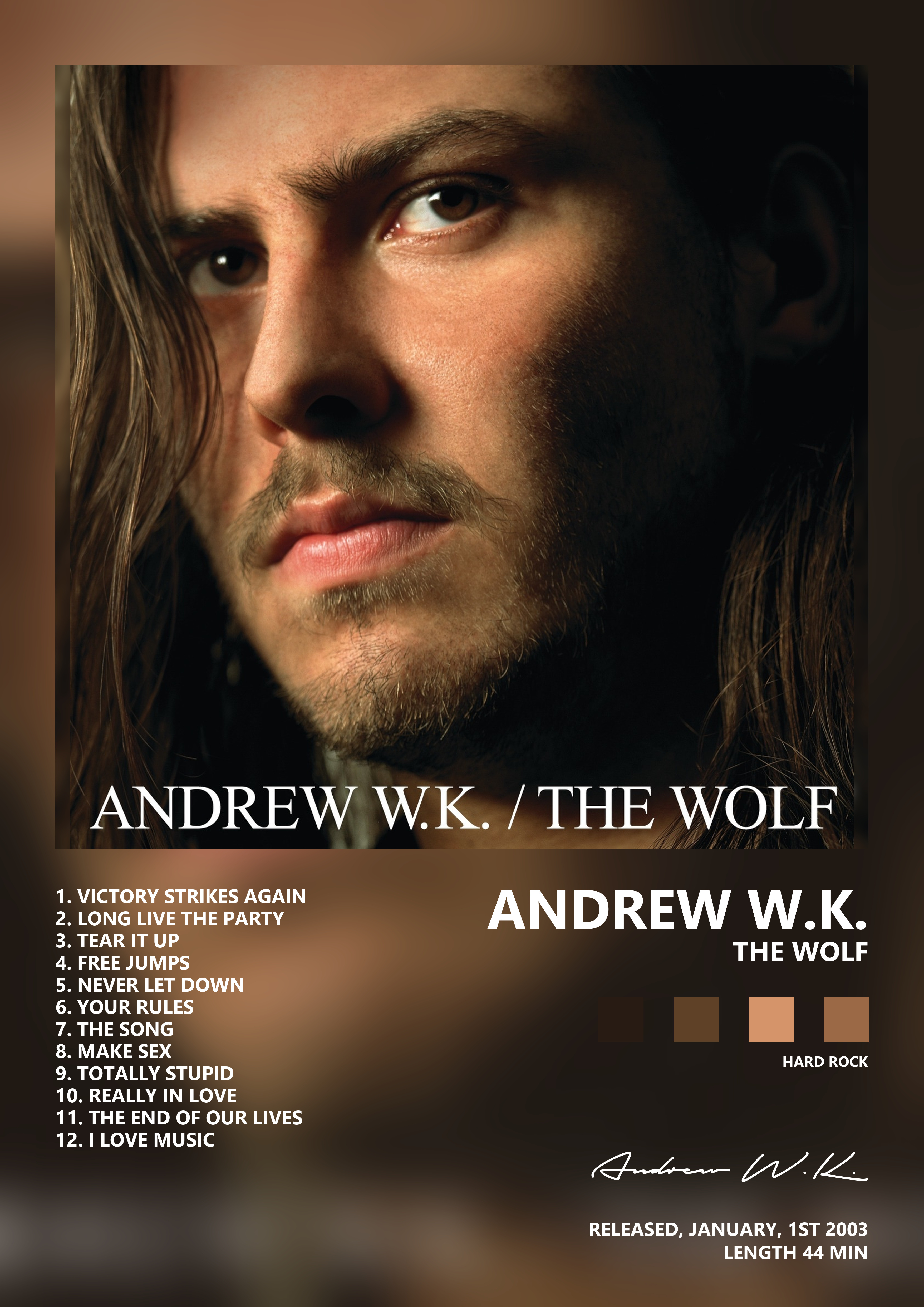Music poster: Andrew WK - The Wolf