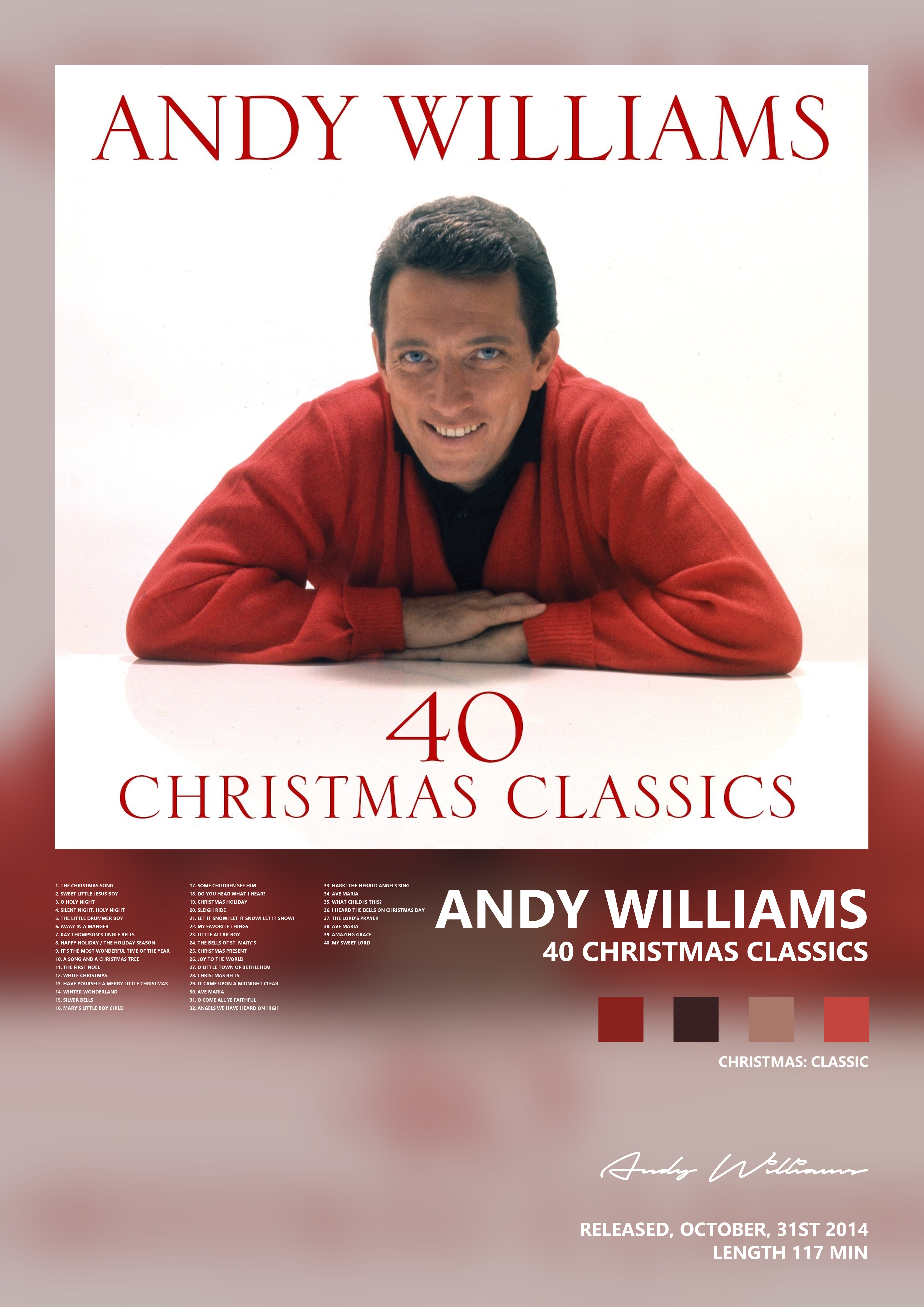 Music poster: Andy Williams - 40 Christmas Classics