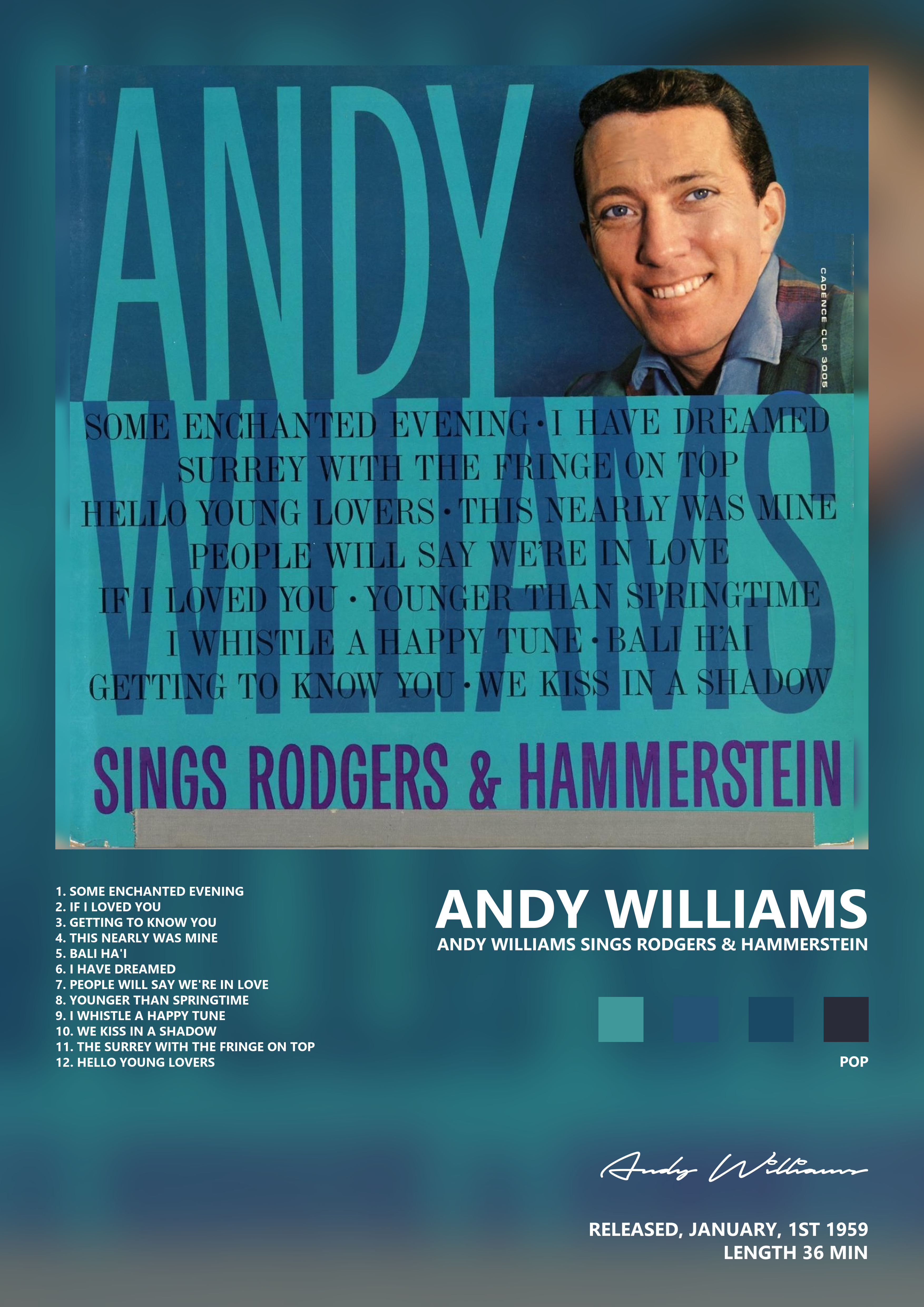 Music poster: Andy Williams - Andy Williams Sings Rodgers Hammerstein