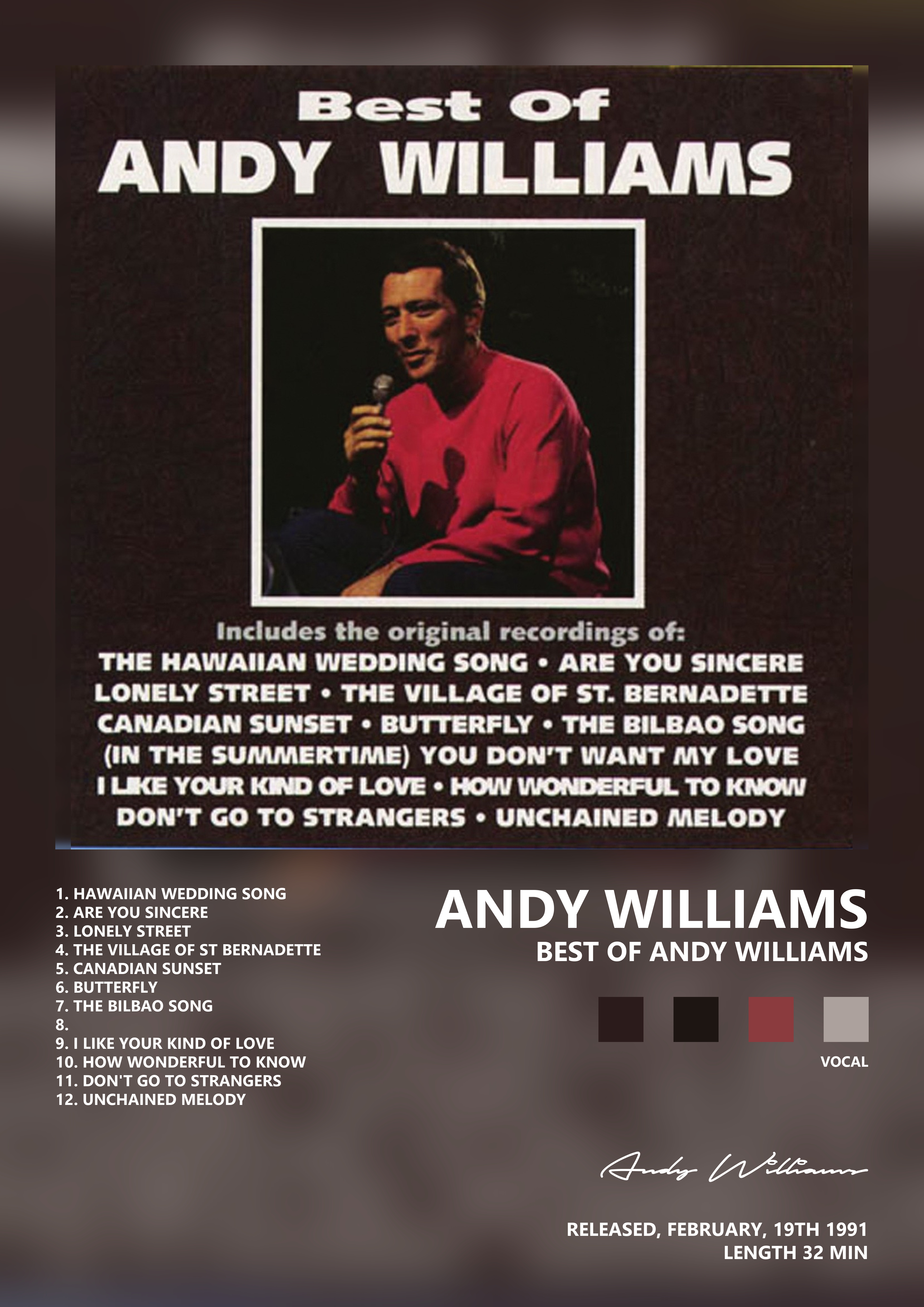 Music poster: Andy Williams - Best of Andy Williams