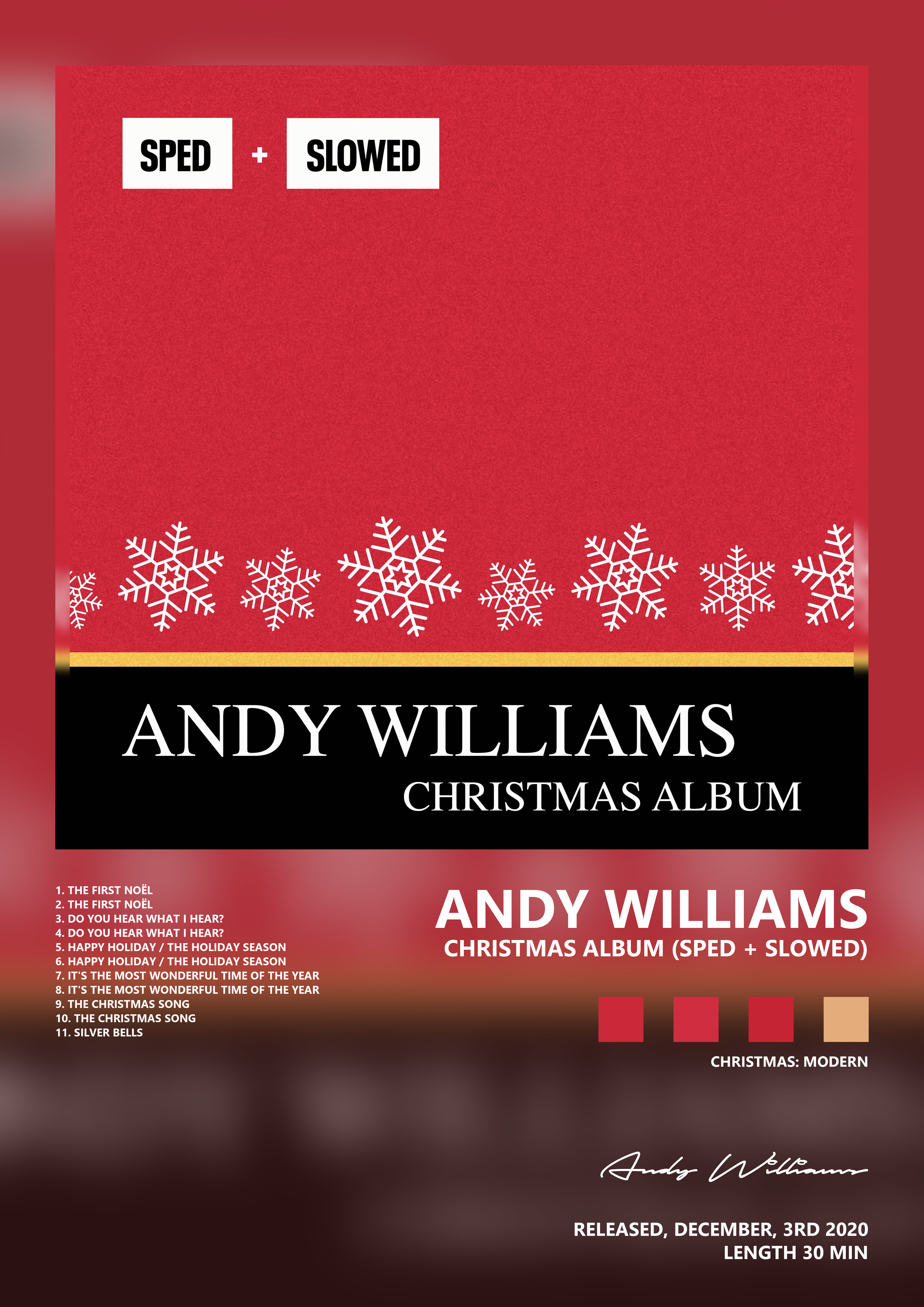 Music poster: Andy Williams - Christmas Album Sped Slowed
