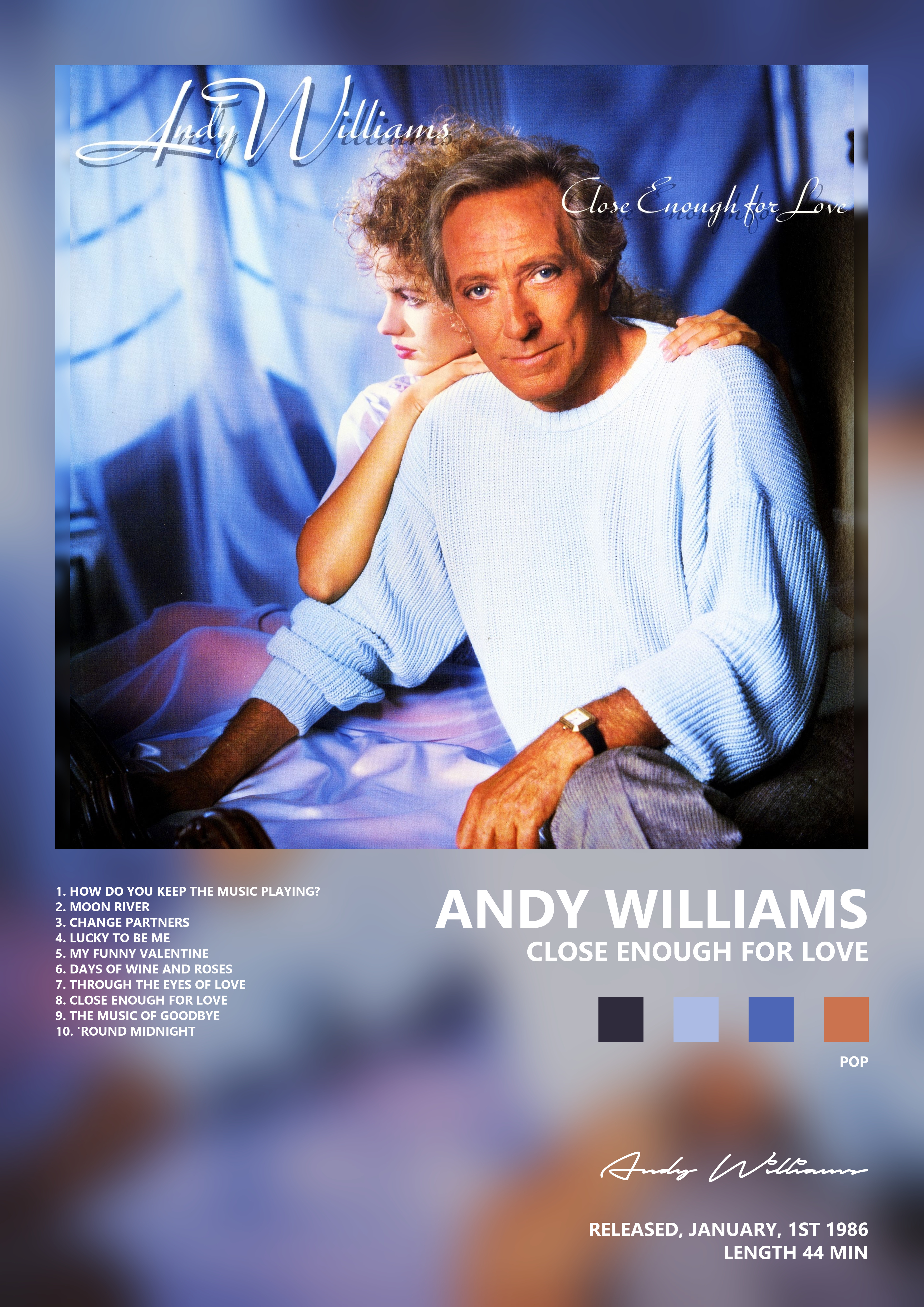 Music poster: Andy Williams - Close Enough For Love