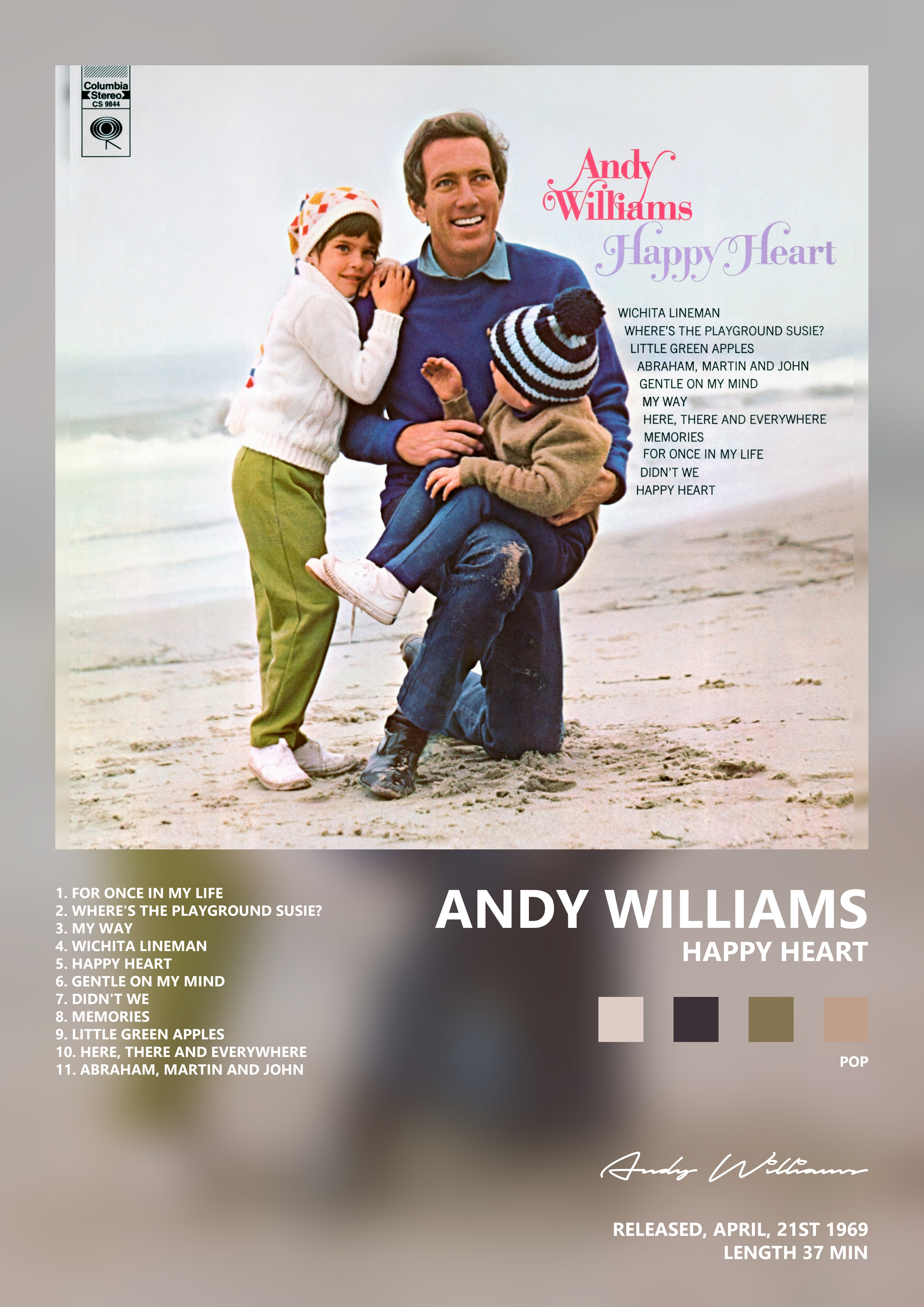 Music poster: Andy Williams - Happy Heart