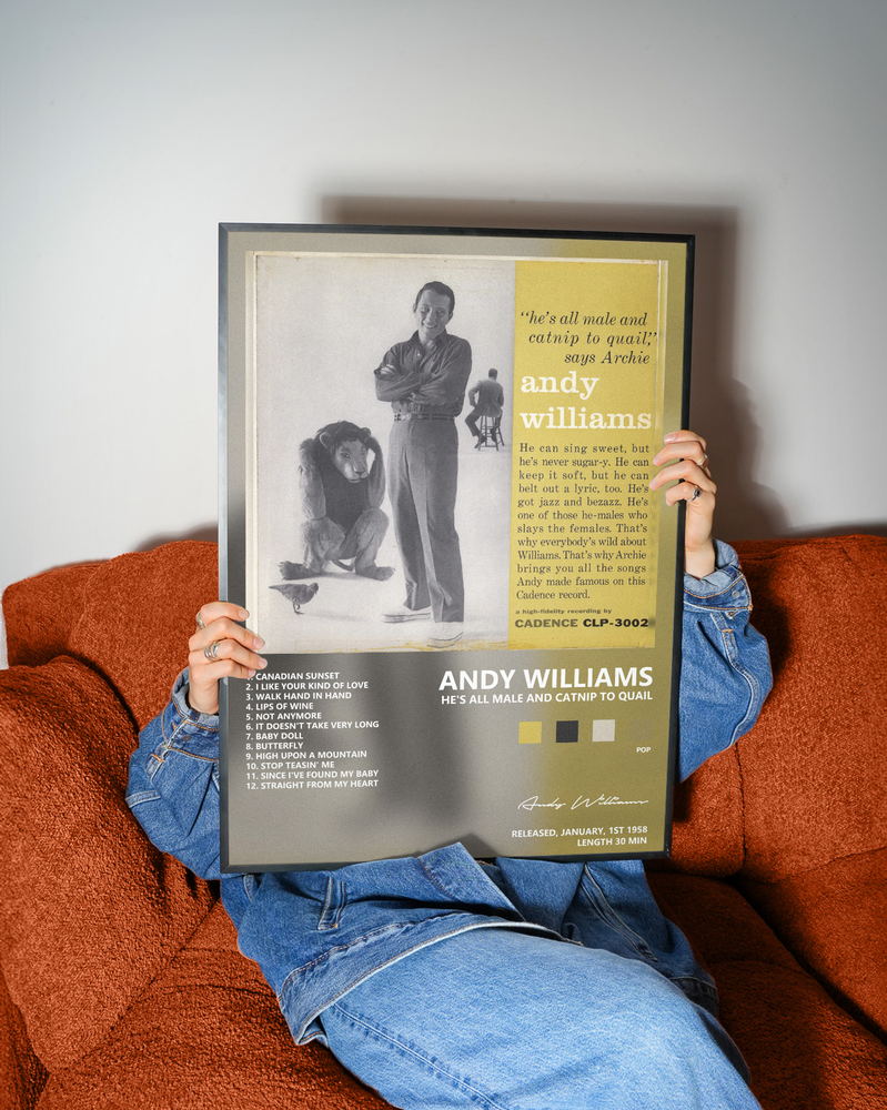 Music poster: Andy Williams - Hes All Male and Catnip To Quail