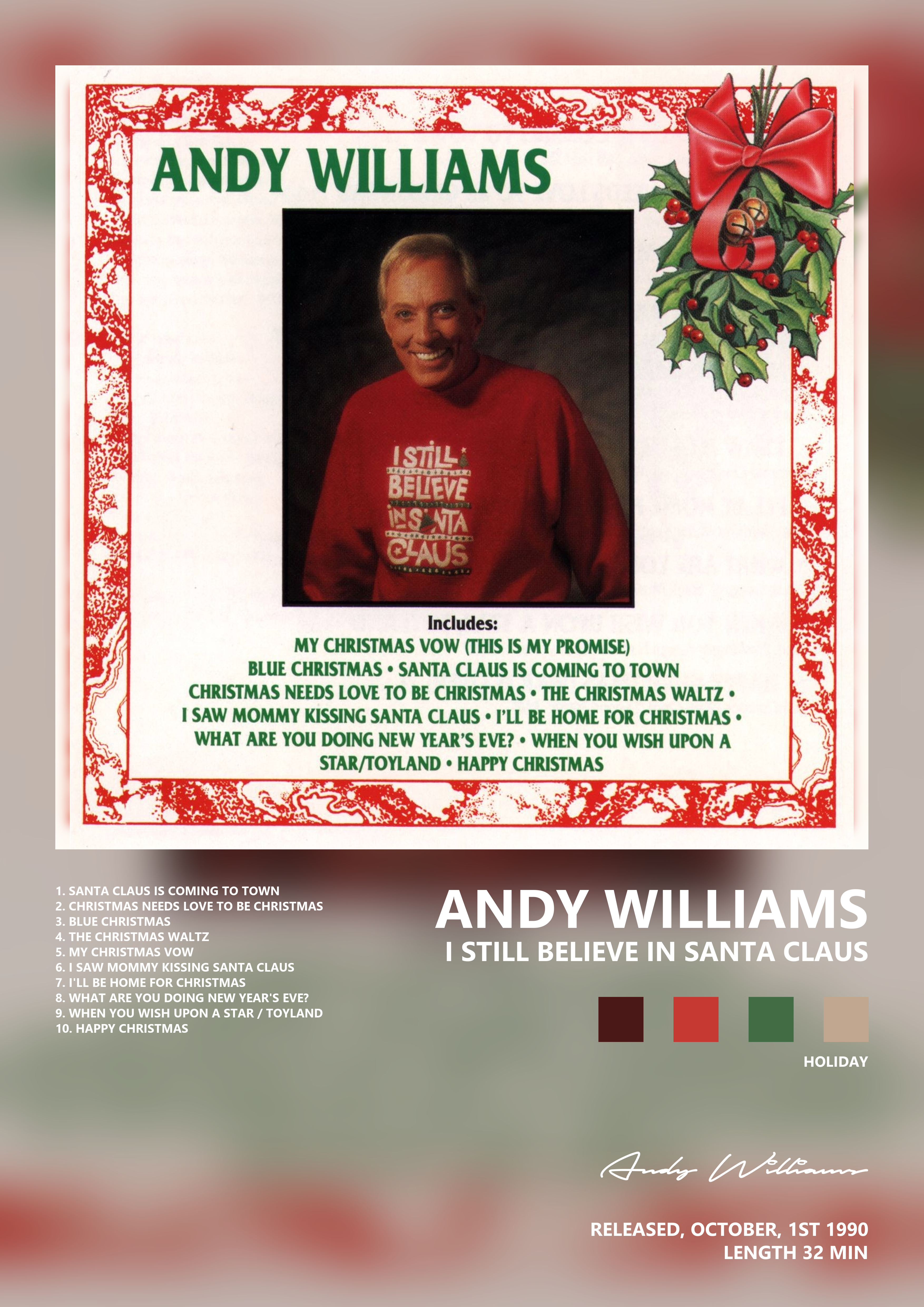 Music poster: Andy Williams - I Still Believe In Santa Claus