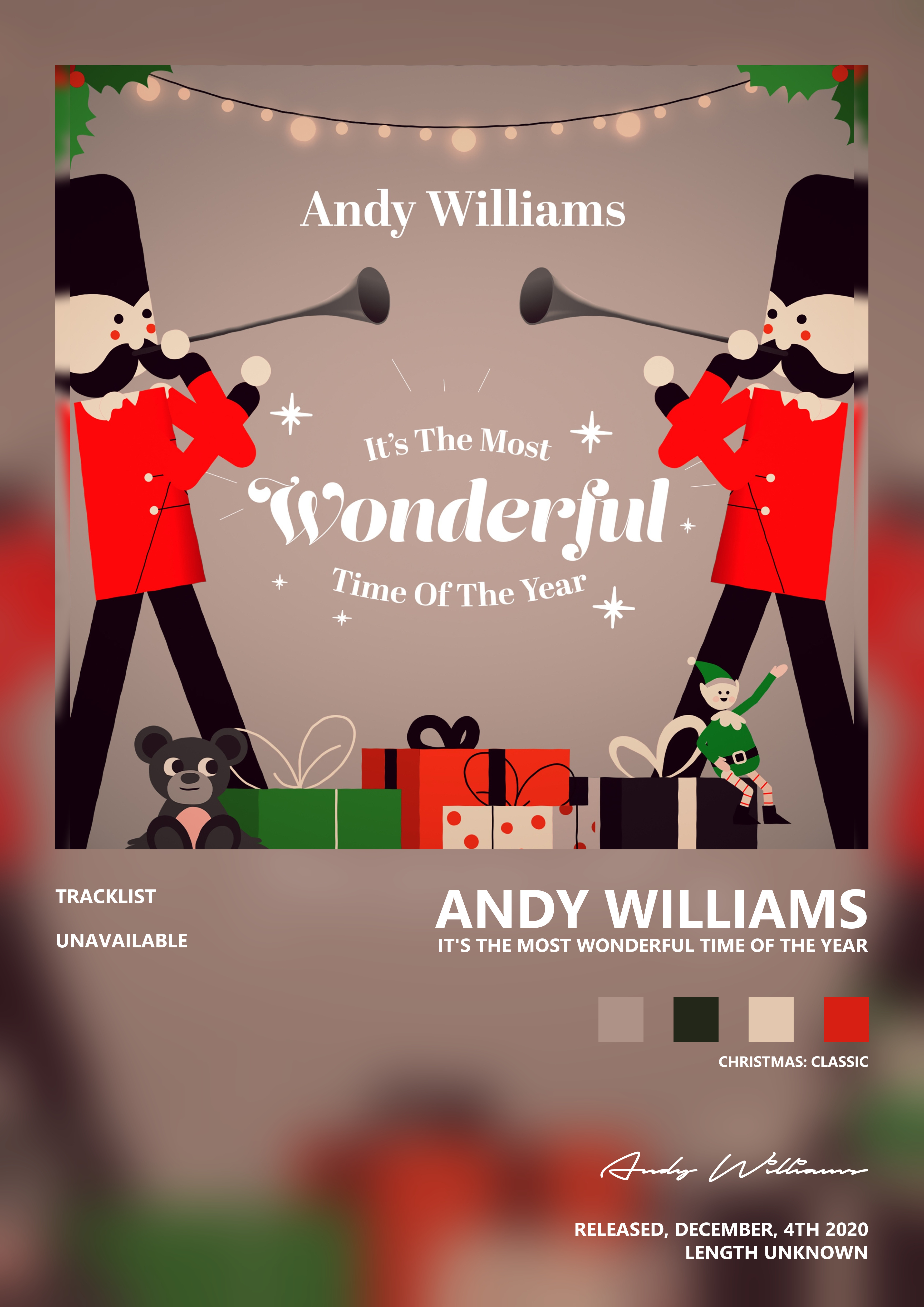 Music poster: Andy Williams - Its The Most Wonderful Time Of The Year