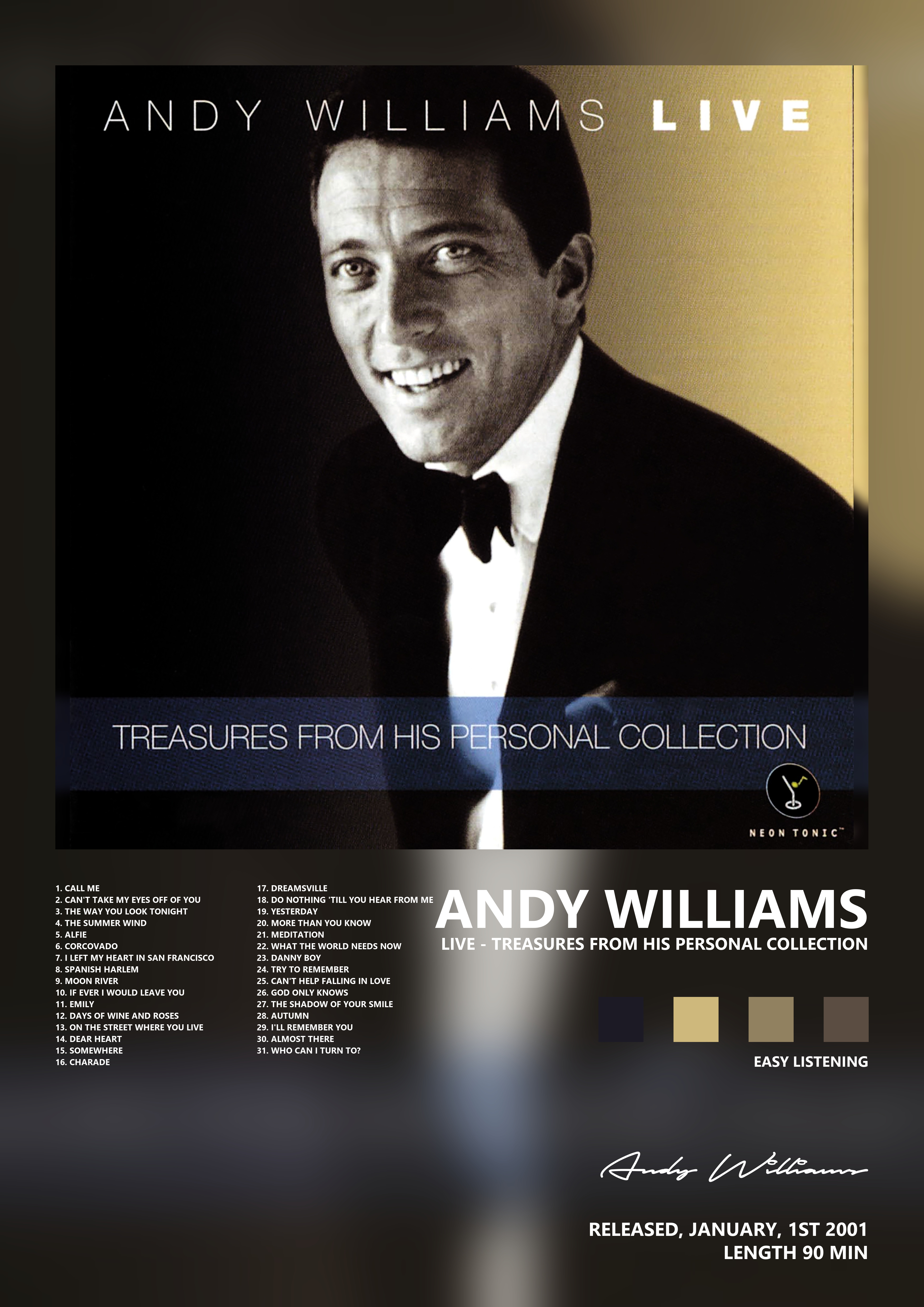 Music poster: Andy Williams - Live - Treasures from His Personal Collection