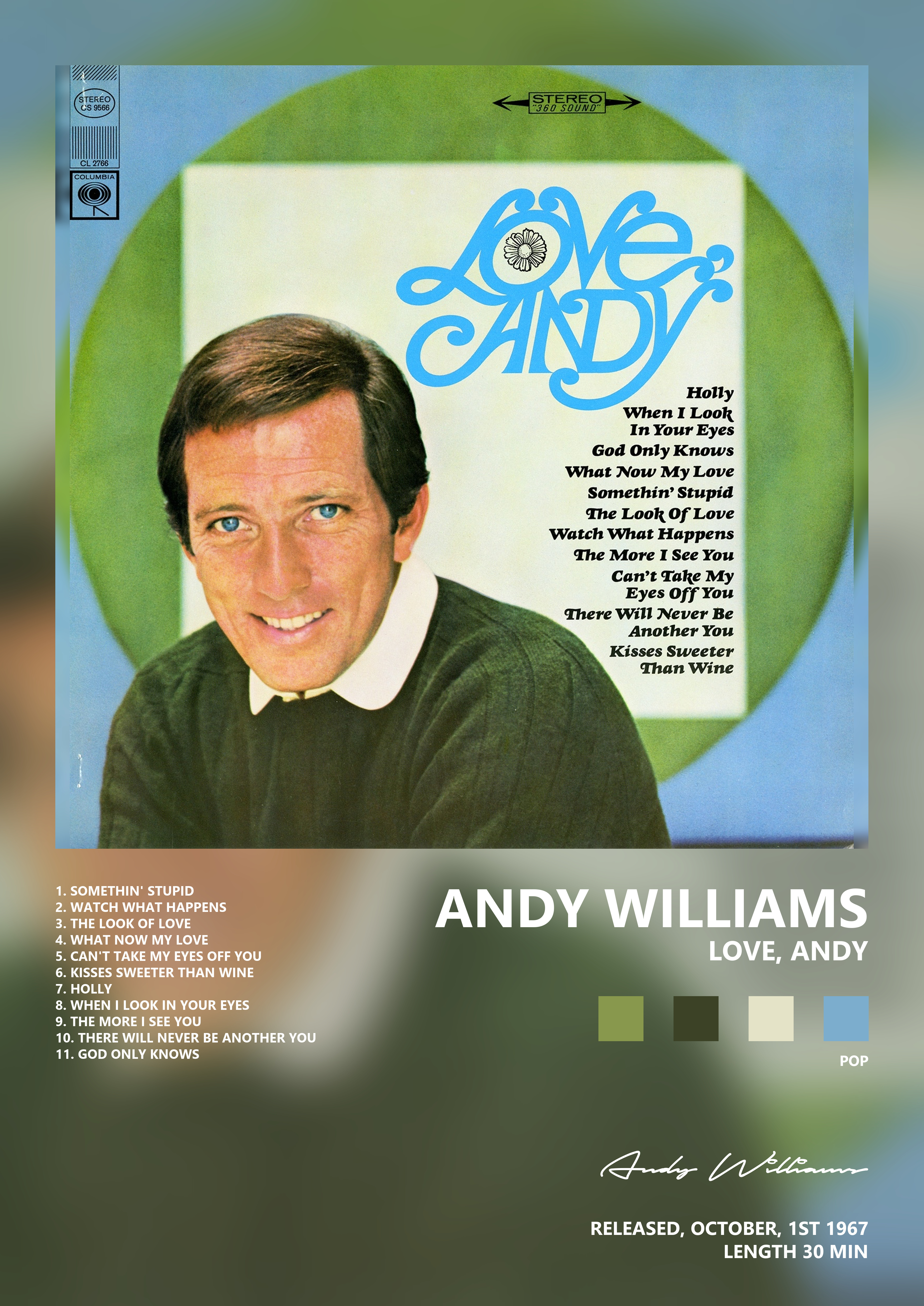 Music poster: Andy Williams - Love Andy