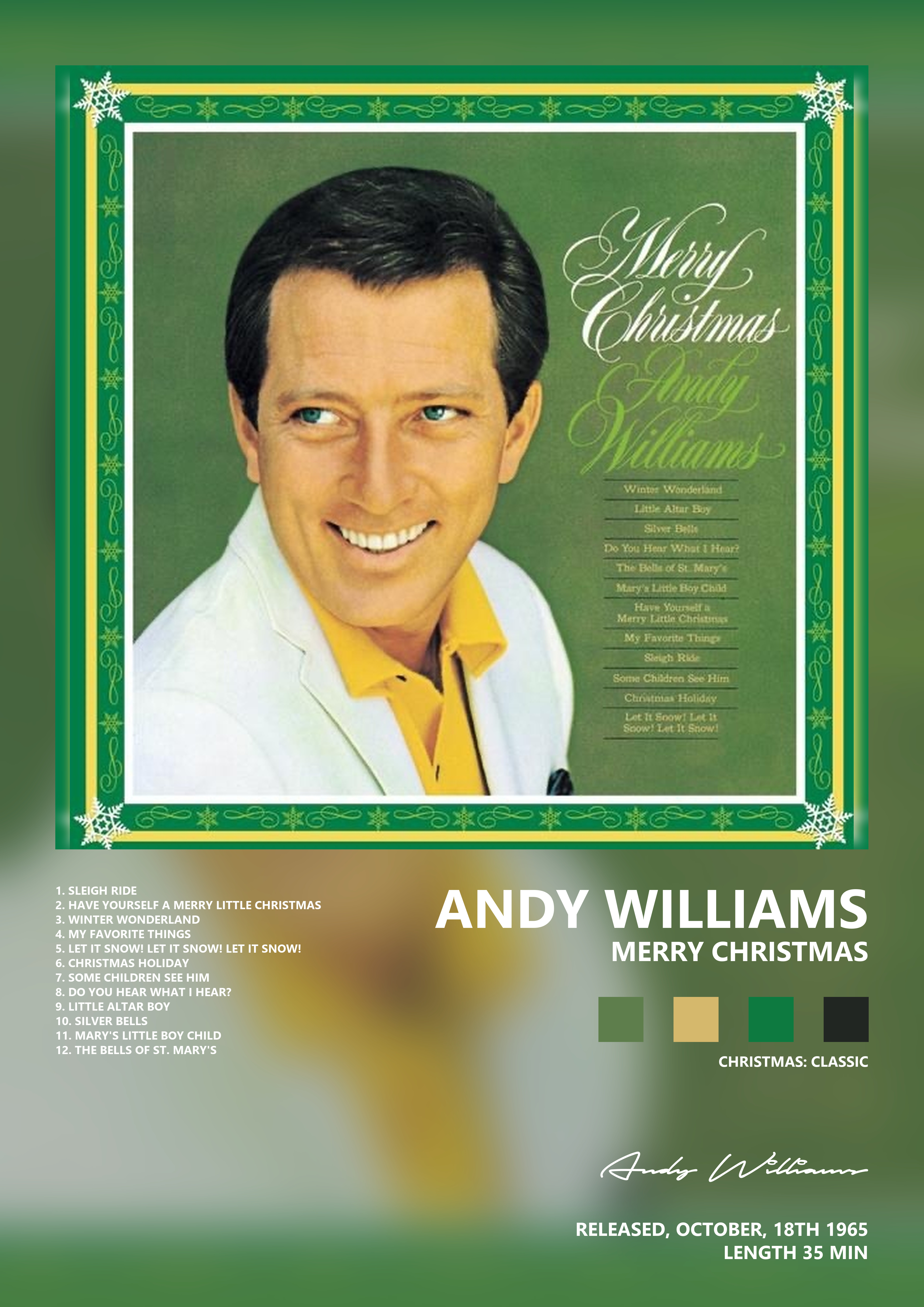 Music poster: Andy Williams - Merry Christmas