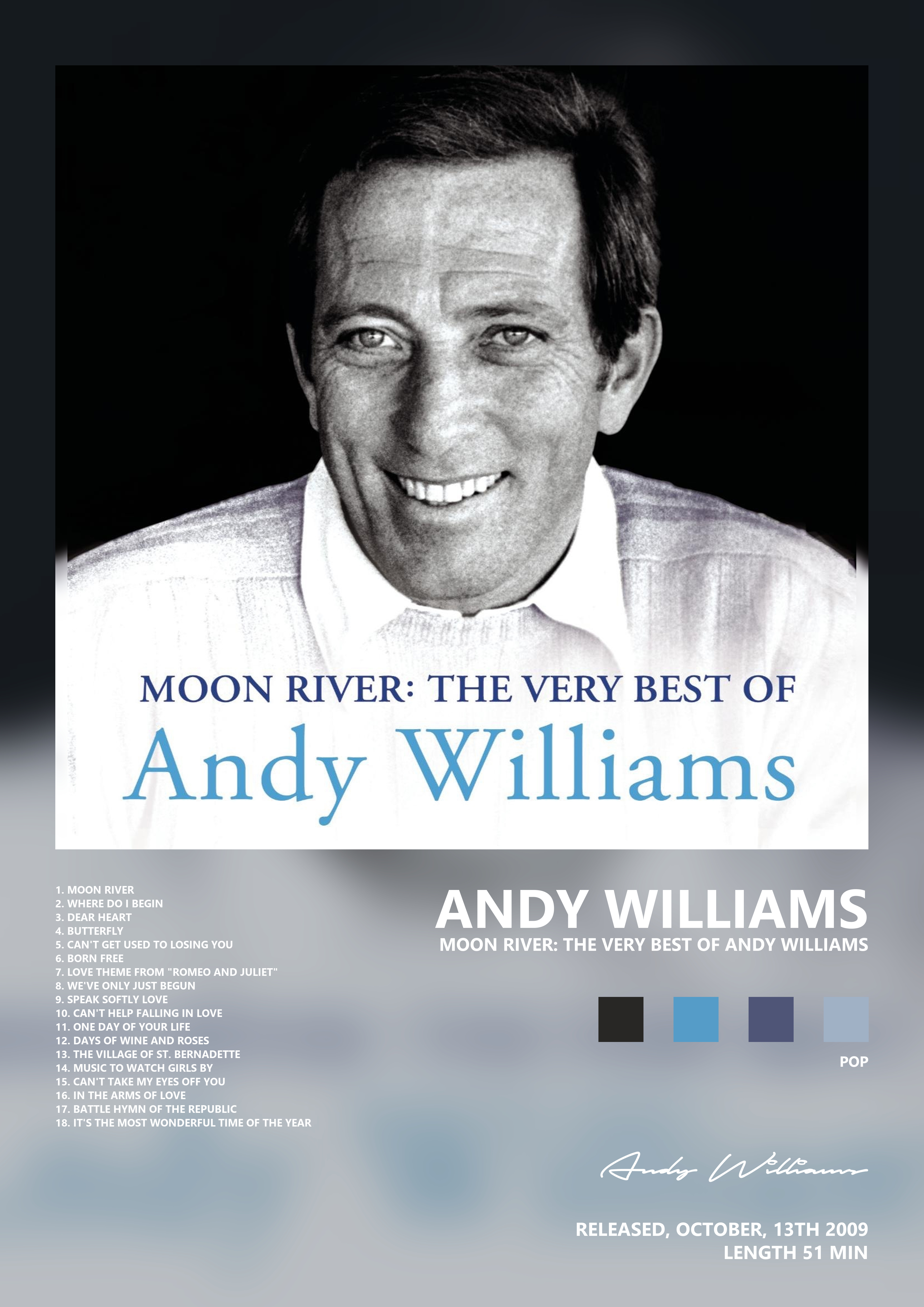 Music poster: Andy Williams - Moon River The Very Best Of Andy Williams