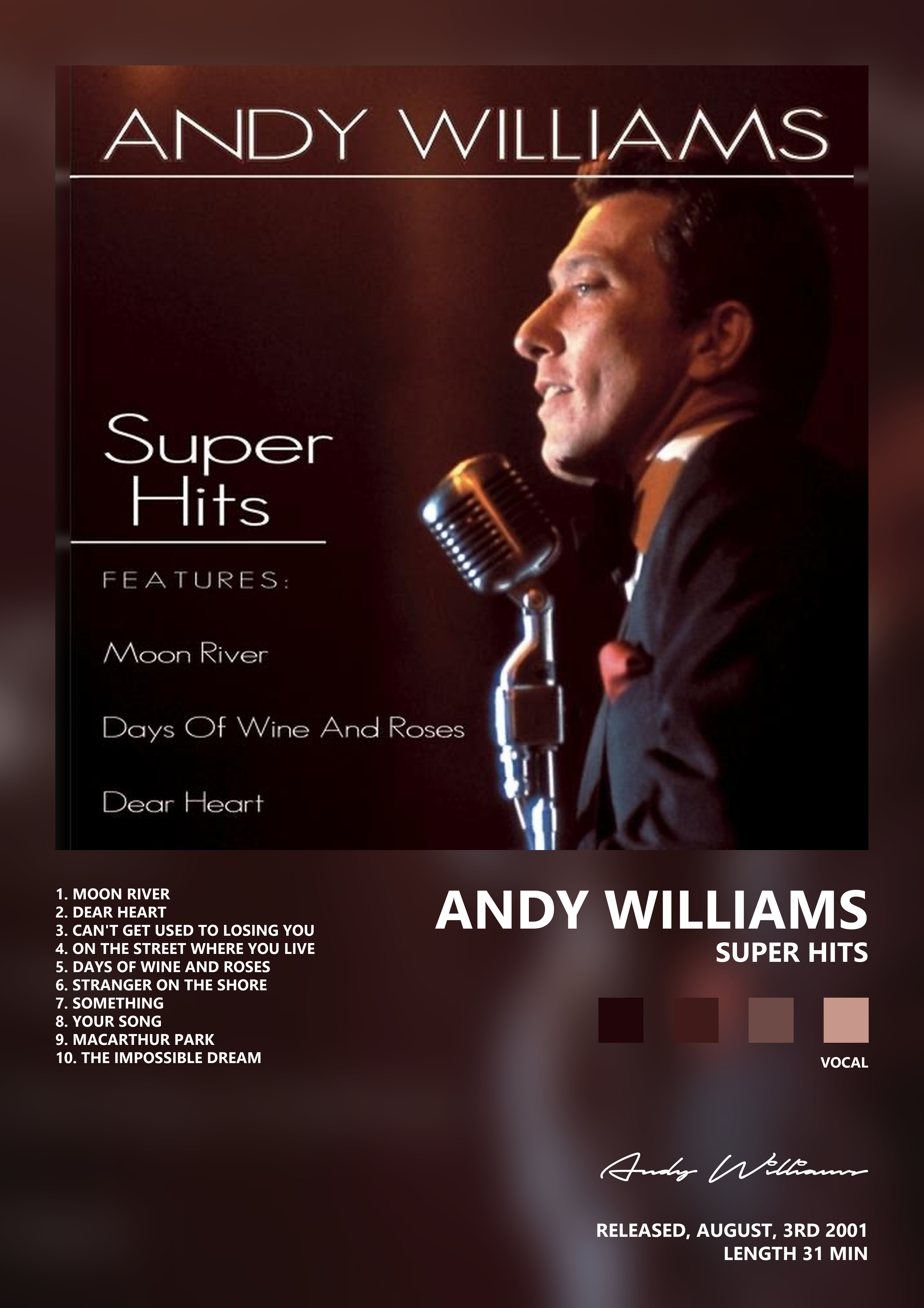 Music poster: Andy Williams - Super Hits
